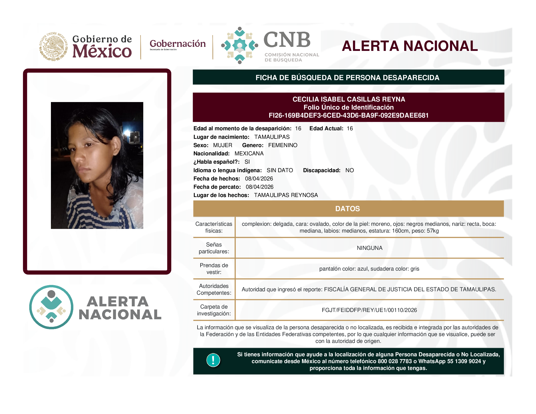 CECILIA ISABEL CASILLAS REYNA