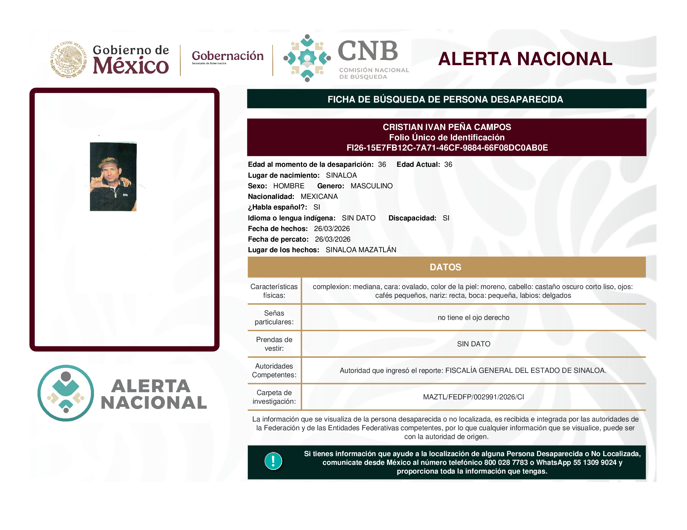 CRISTIAN IVAN PEÑA CAMPOS