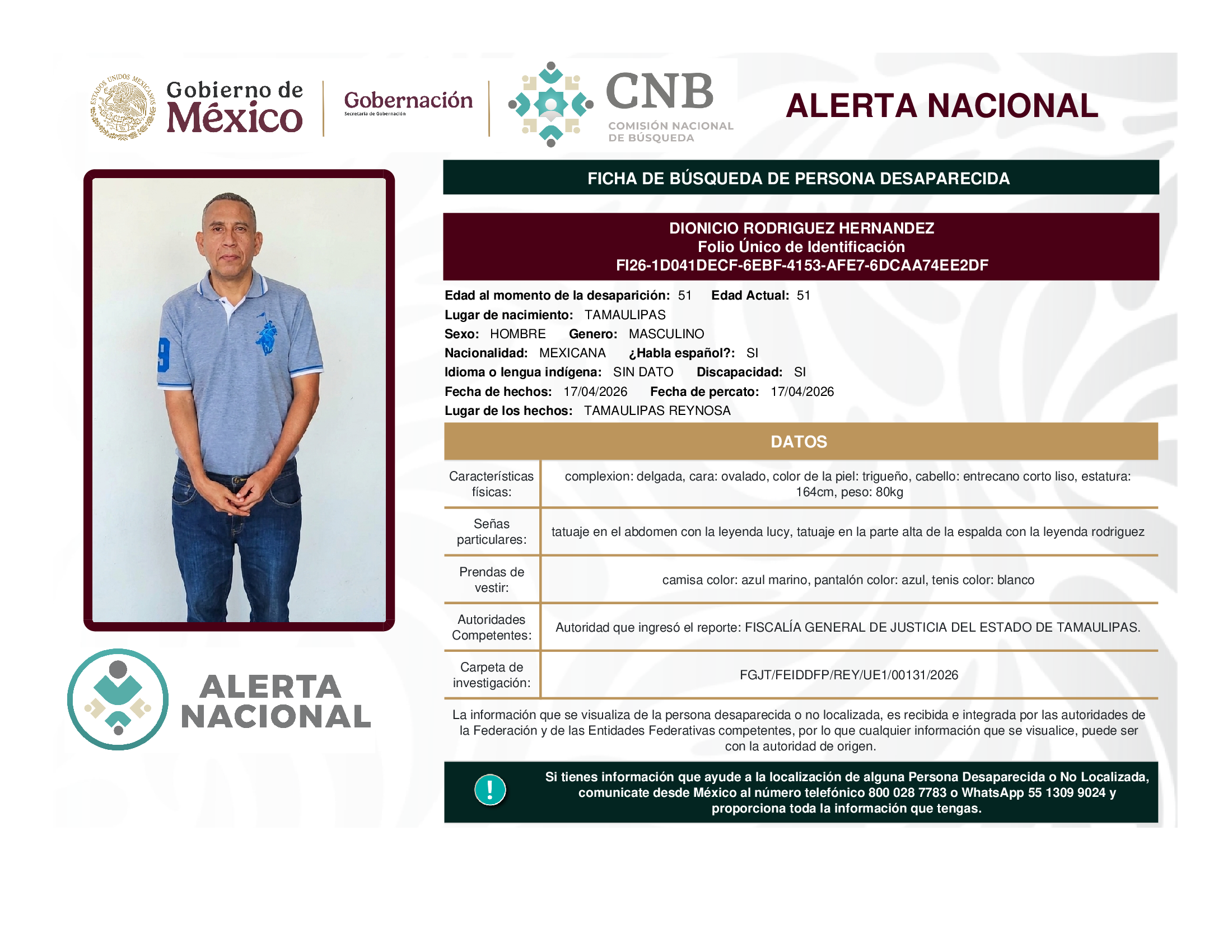 DIONICIO RODRIGUEZ HERNANDEZ