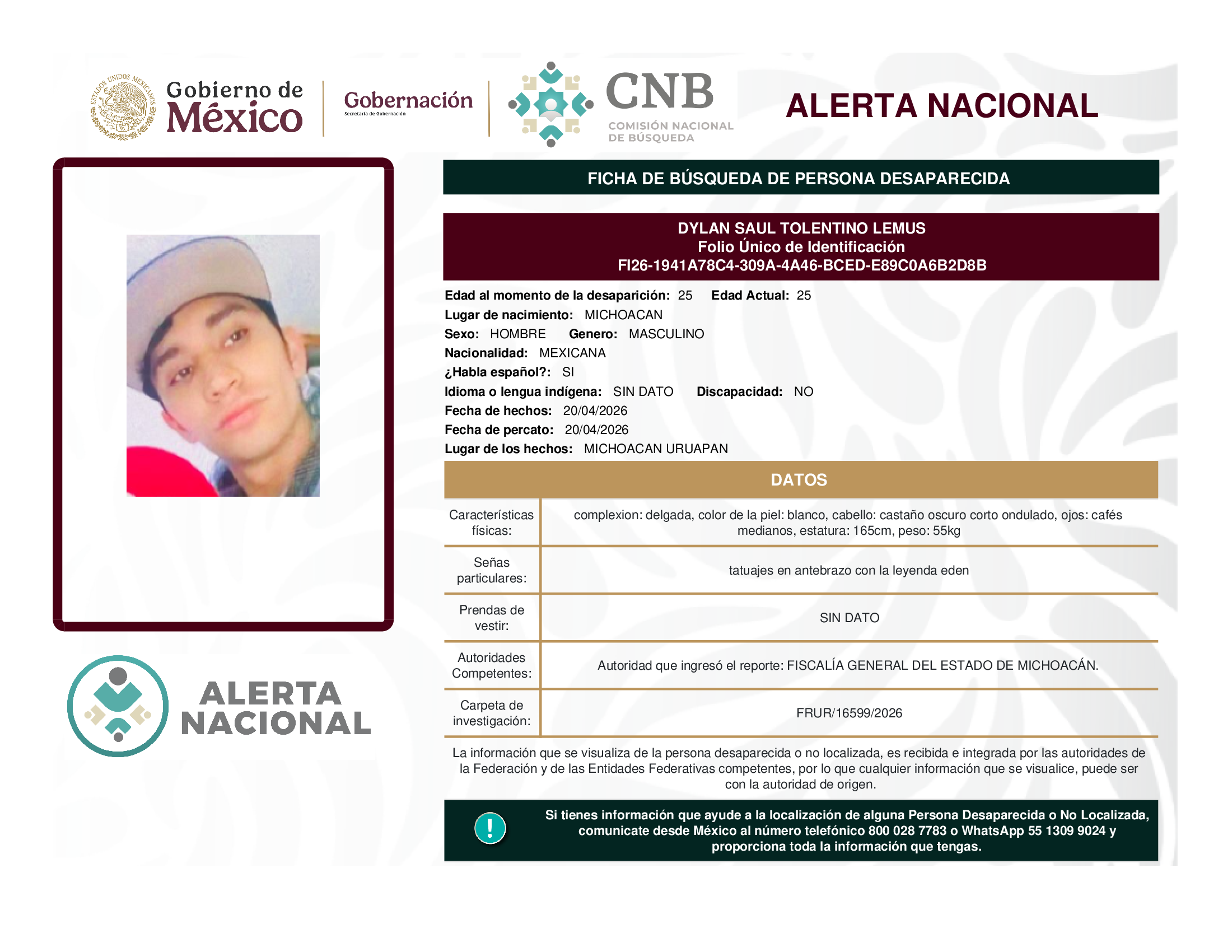 DYLAN SAUL TOLENTINO LEMUS