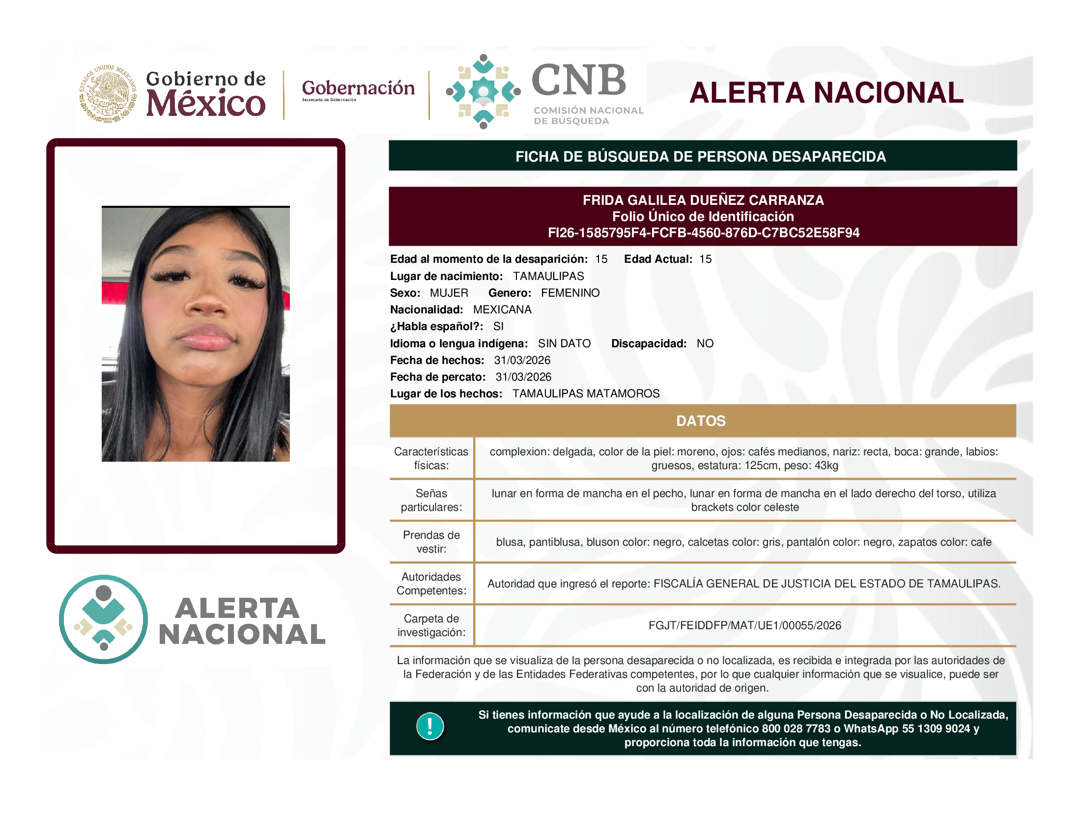 FRIDA GALILEA DUEÑEZ CARRANZA