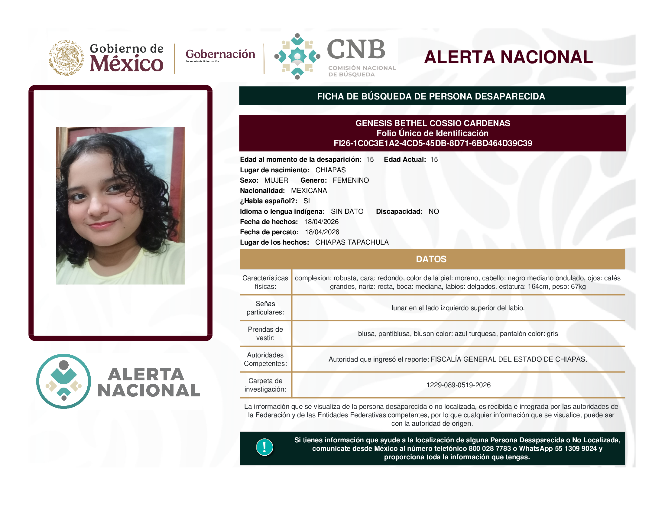 GENESIS BETHEL COSSIO CARDENAS