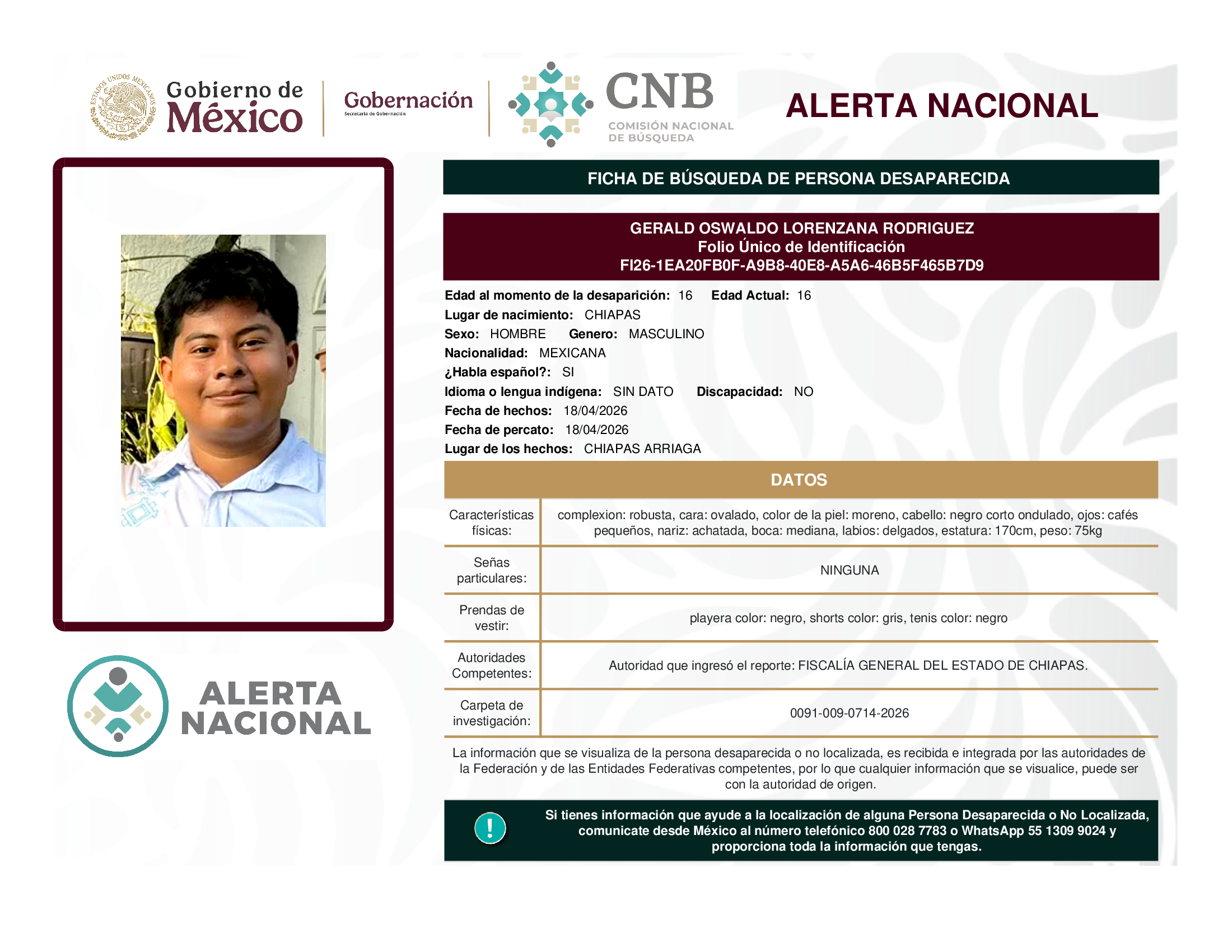 GERALD OSWALDO LORENZANA RODRIGUEZ