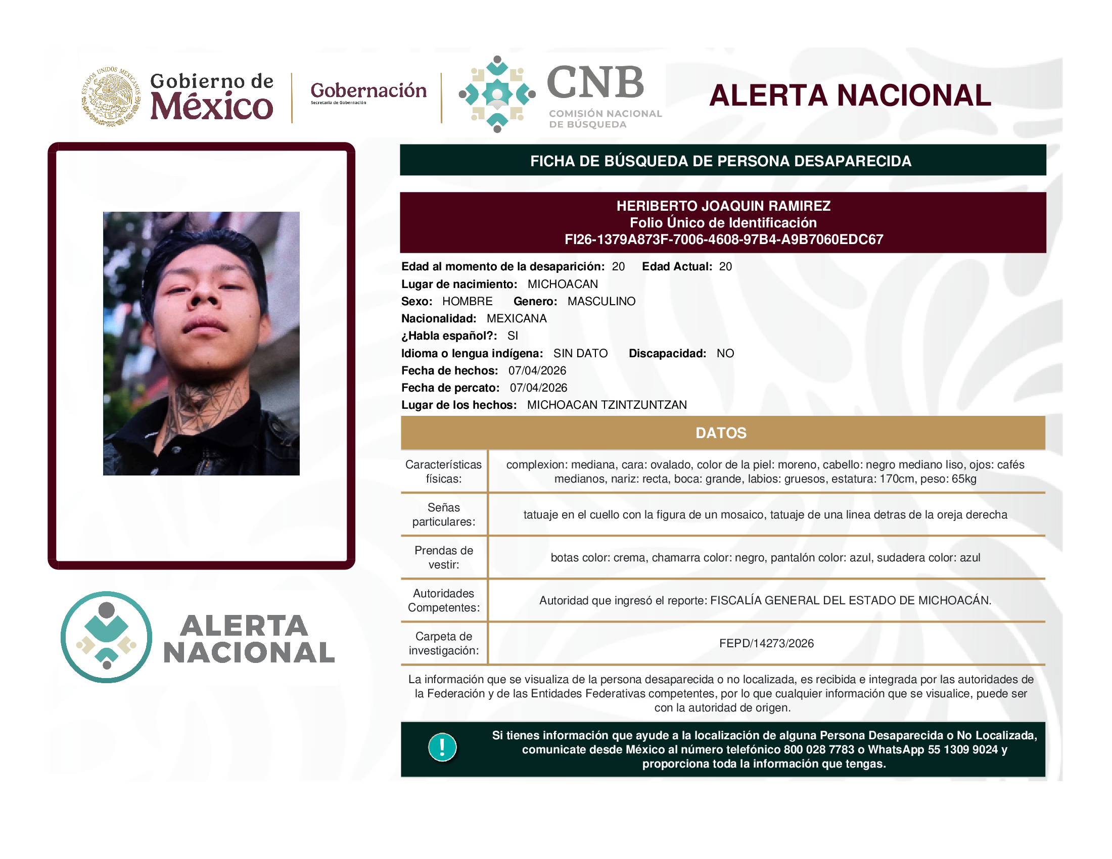 HERIBERTO JOAQUIN RAMIREZ