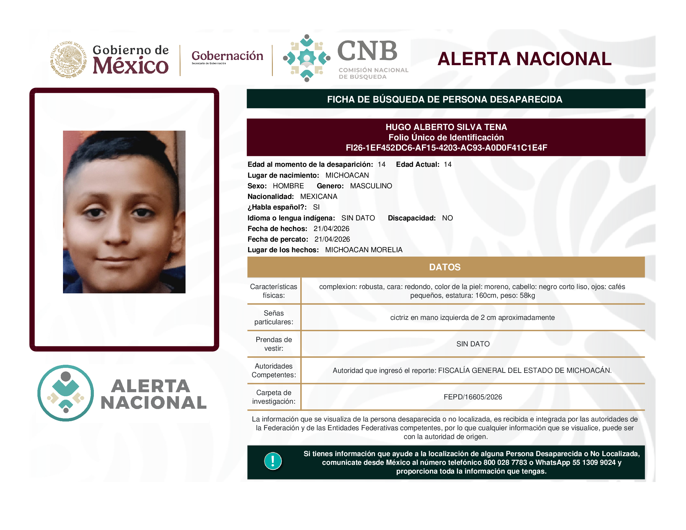 HUGO ALBERTO SILVA TENA