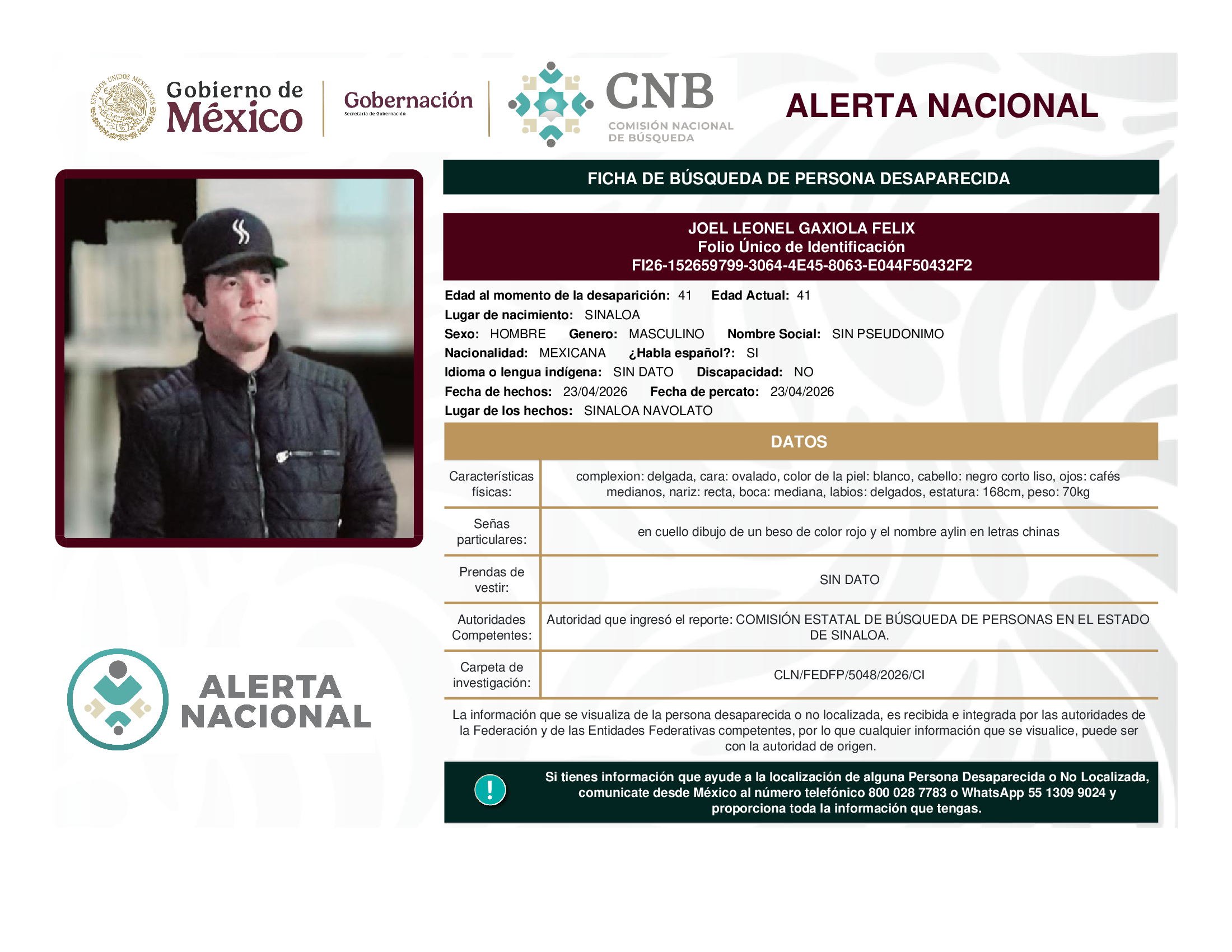 JOEL LEONEL GAXIOLA FELIX