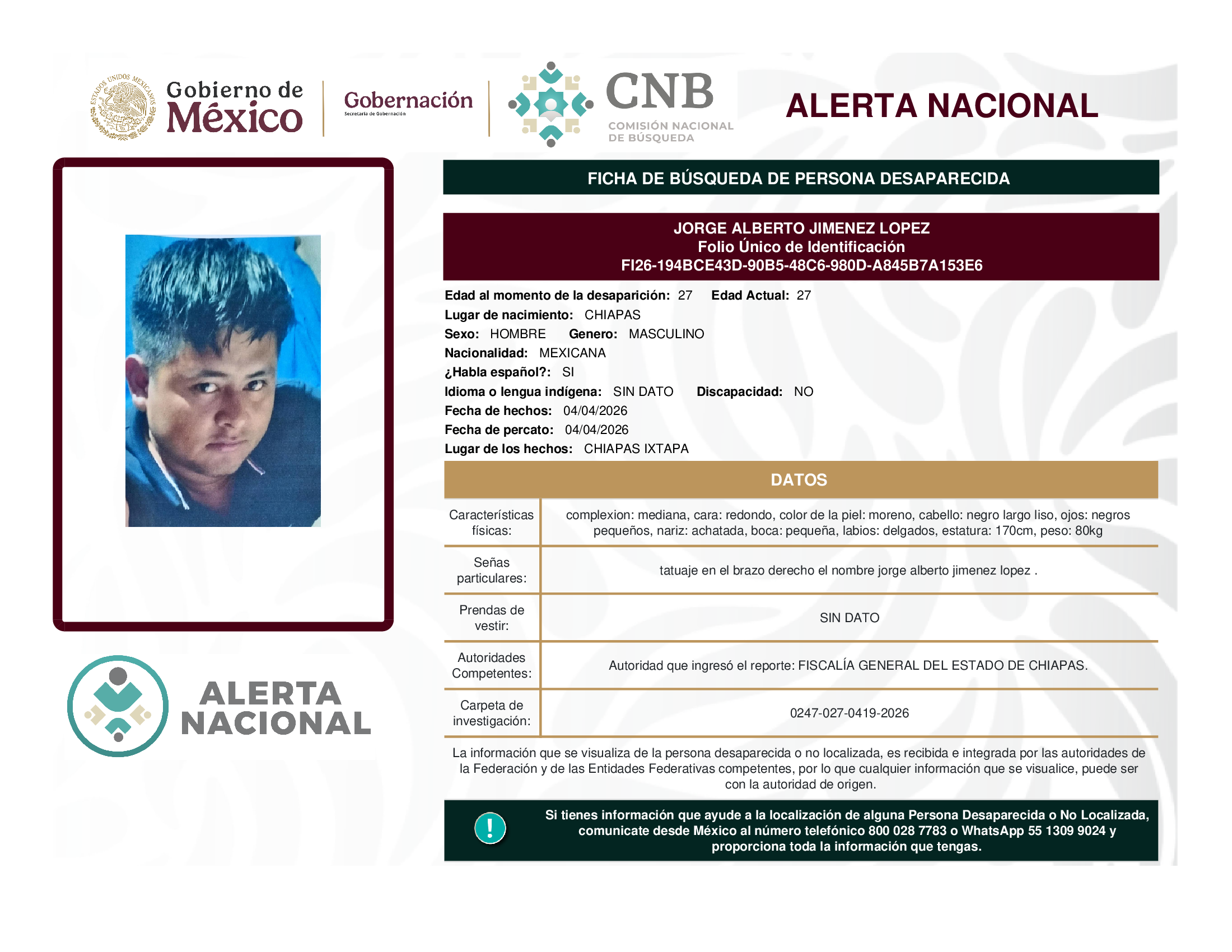 JORGE ALBERTO JIMENEZ LOPEZ