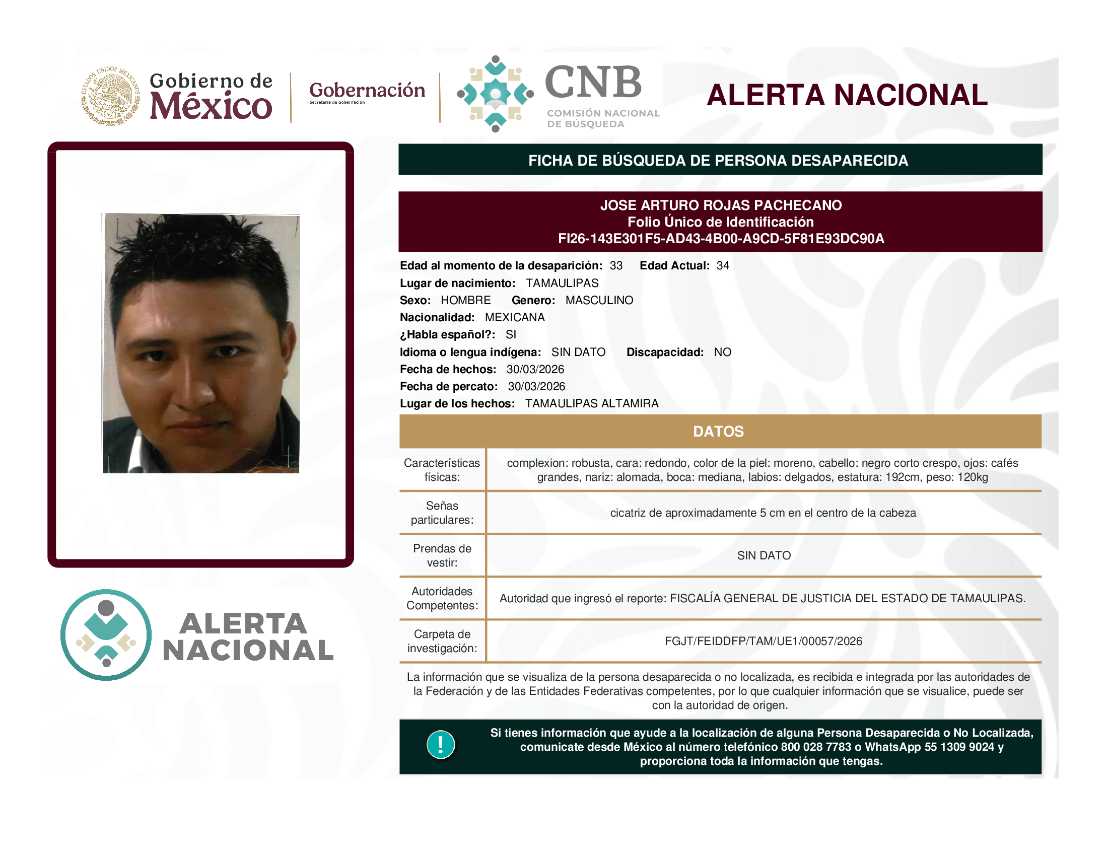 JOSE ARTURO ROJAS PACHECANO