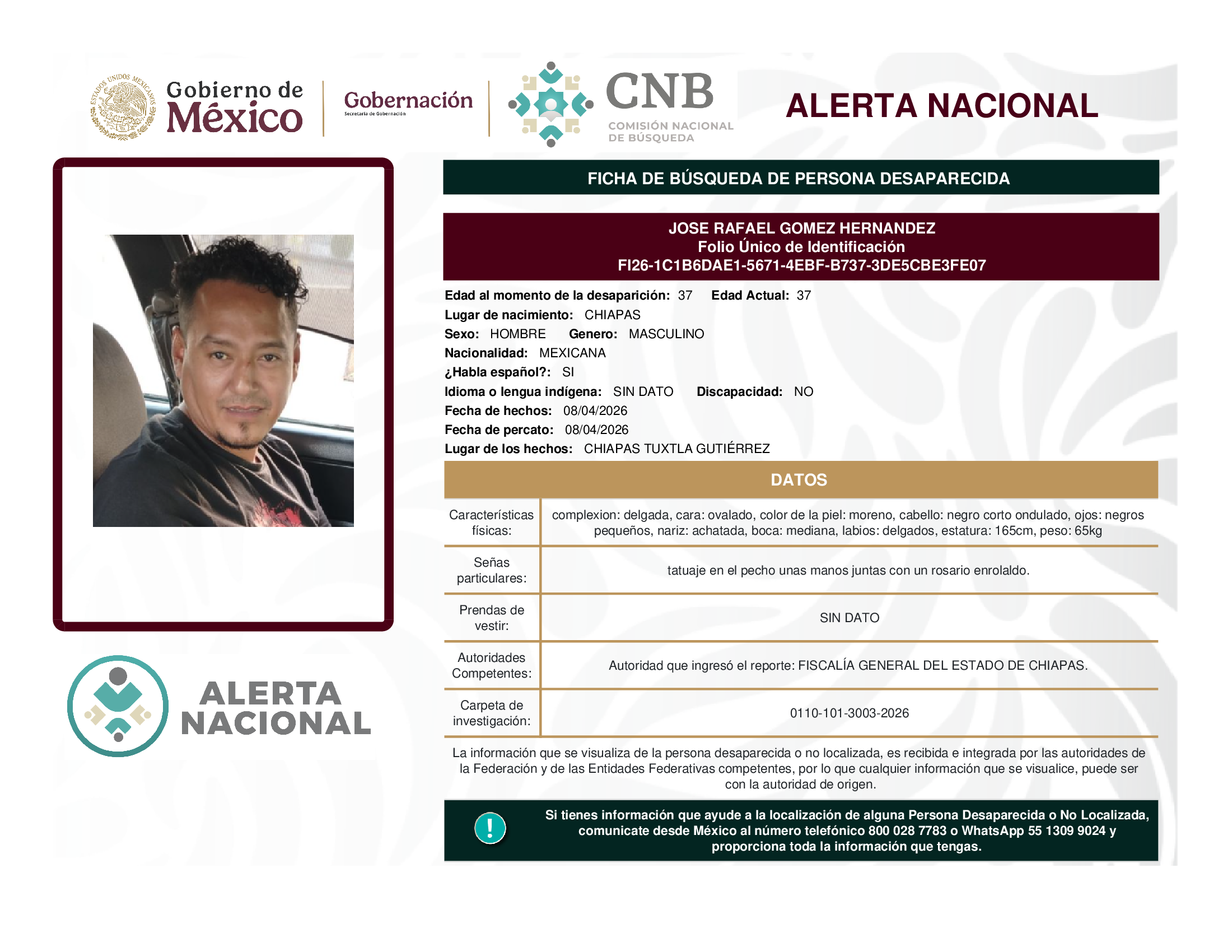 JOSE RAFAEL GOMEZ HERNANDEZ