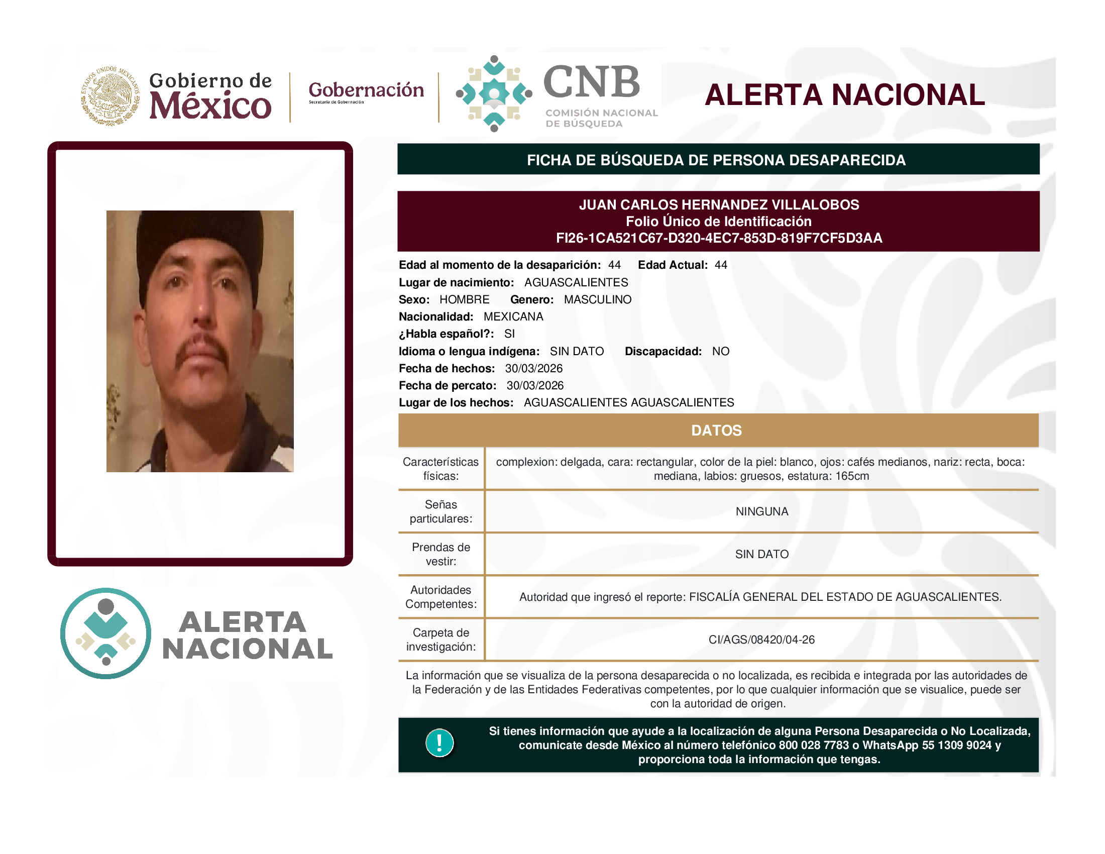 JUAN CARLOS HERNANDEZ VILLALOBOS