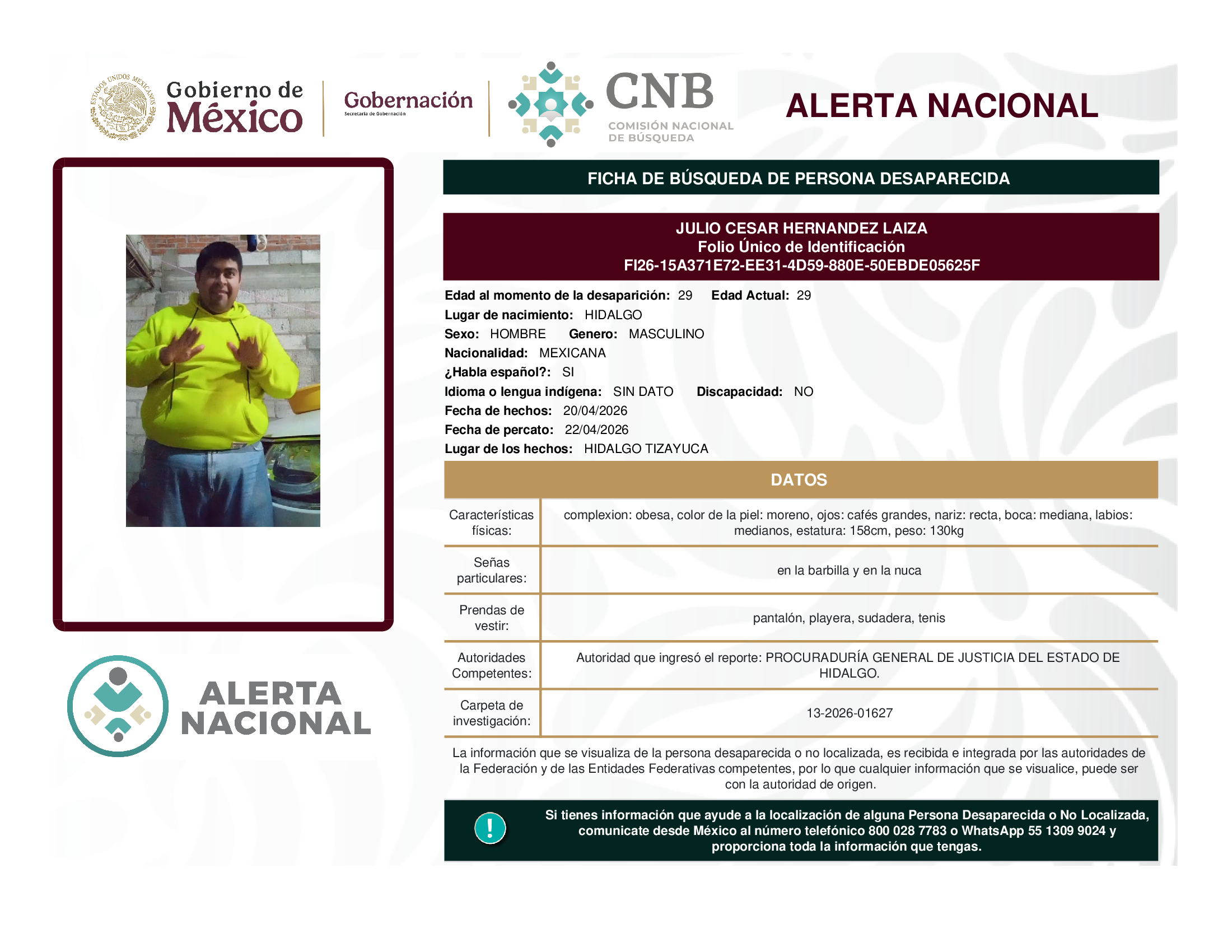 JULIO CESAR HERNANDEZ LAIZA