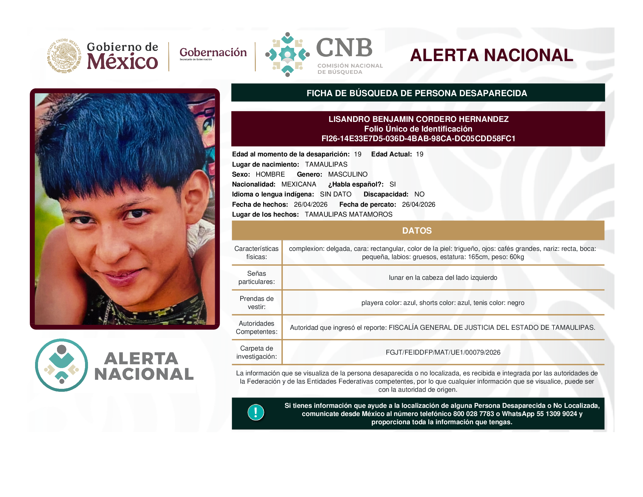 LISANDRO BENJAMIN CORDERO HERNANDEZ