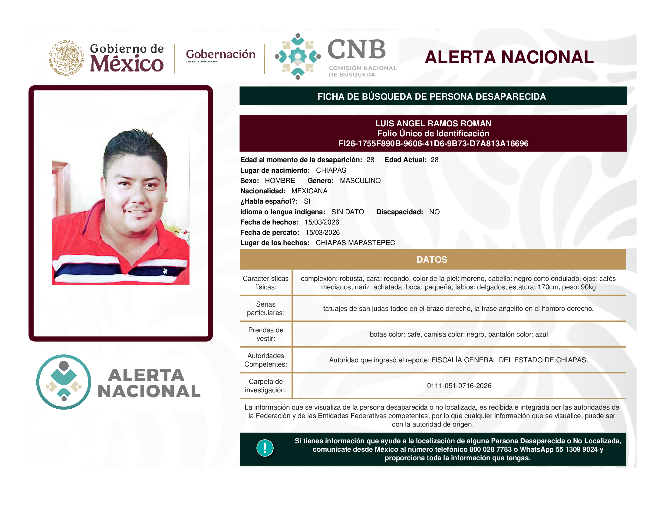 LUIS ANGEL RAMOS ROMAN