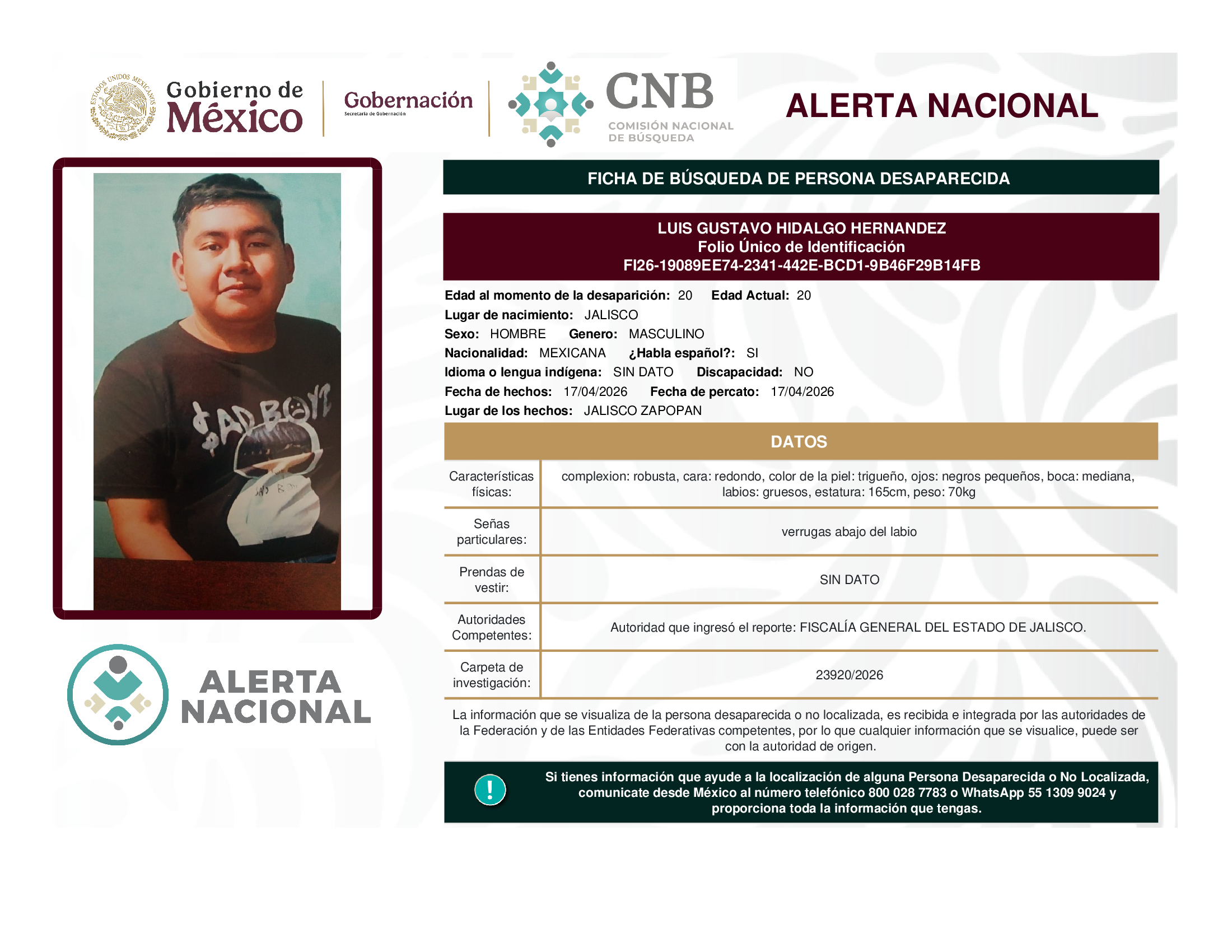 LUIS GUSTAVO HIDALGO HERNANDEZ