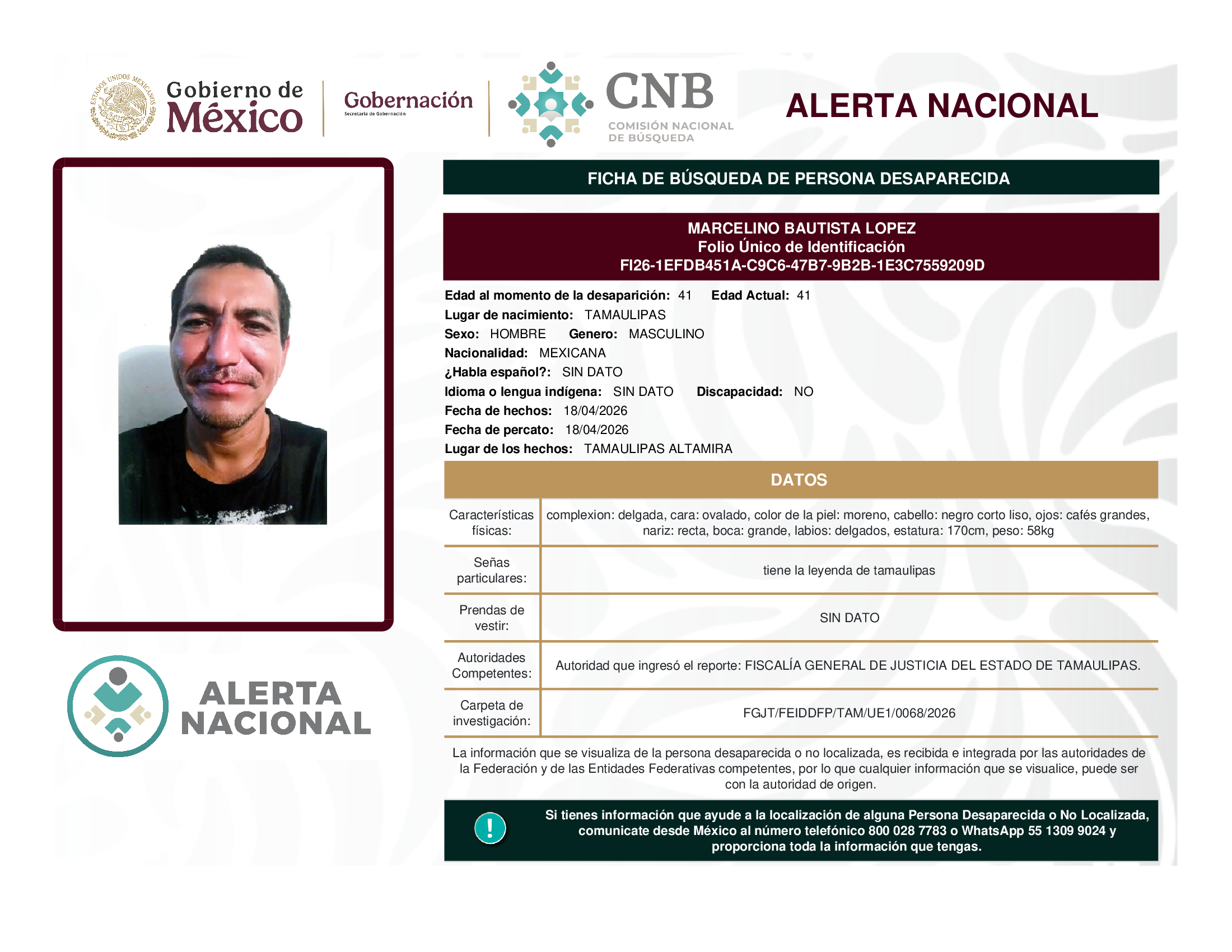 MARCELINO BAUTISTA LOPEZ