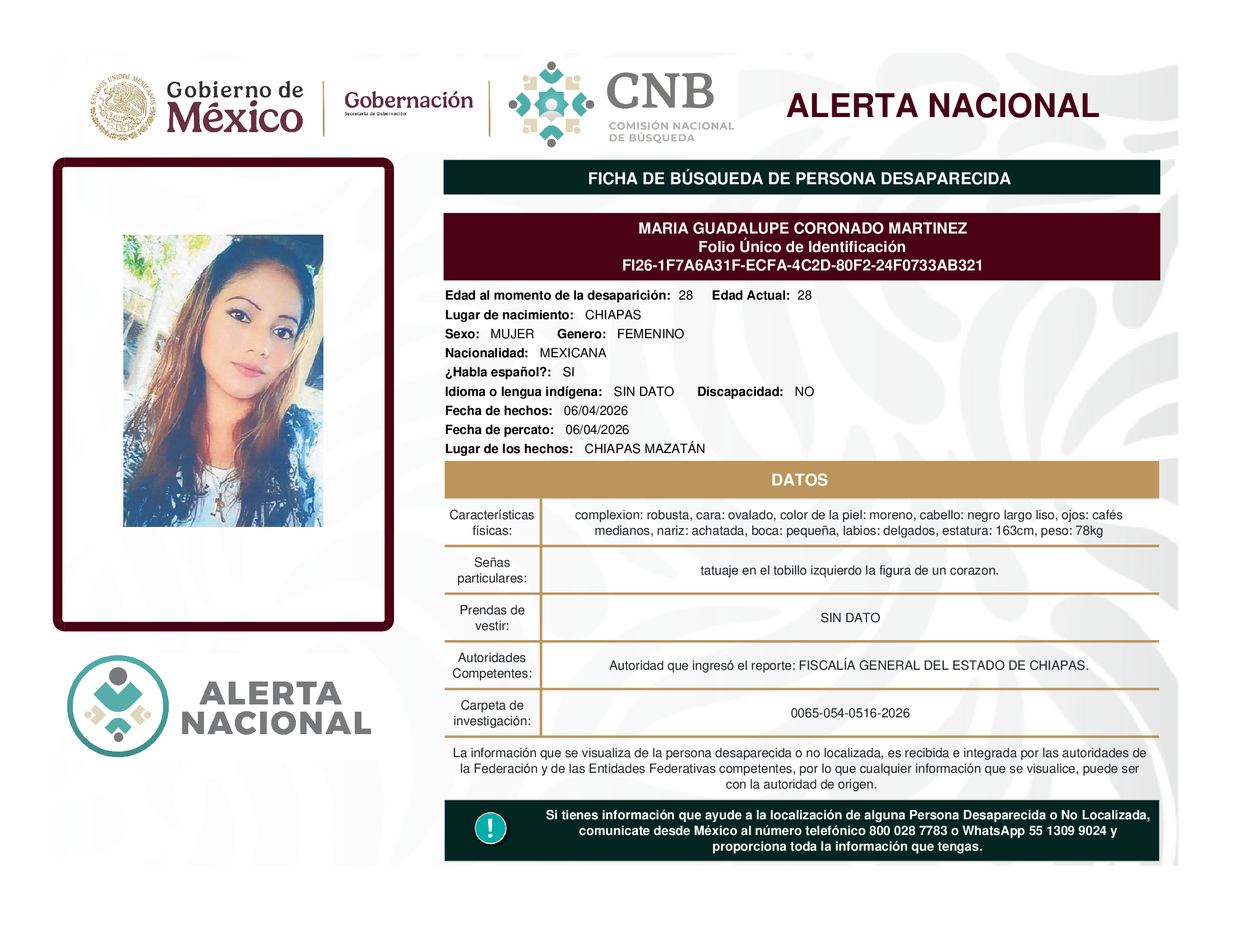 MARIA GUADALUPE CORONADO MARTINEZ