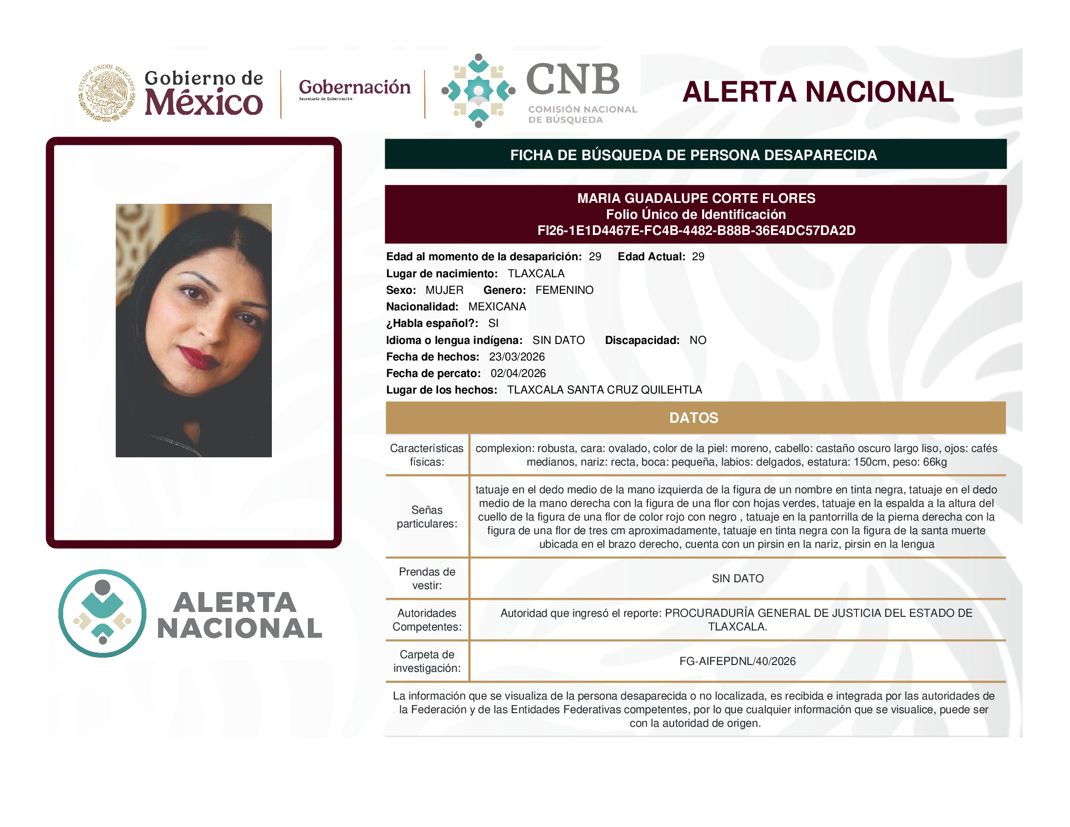 MARIA GUADALUPE CORTE FLORES