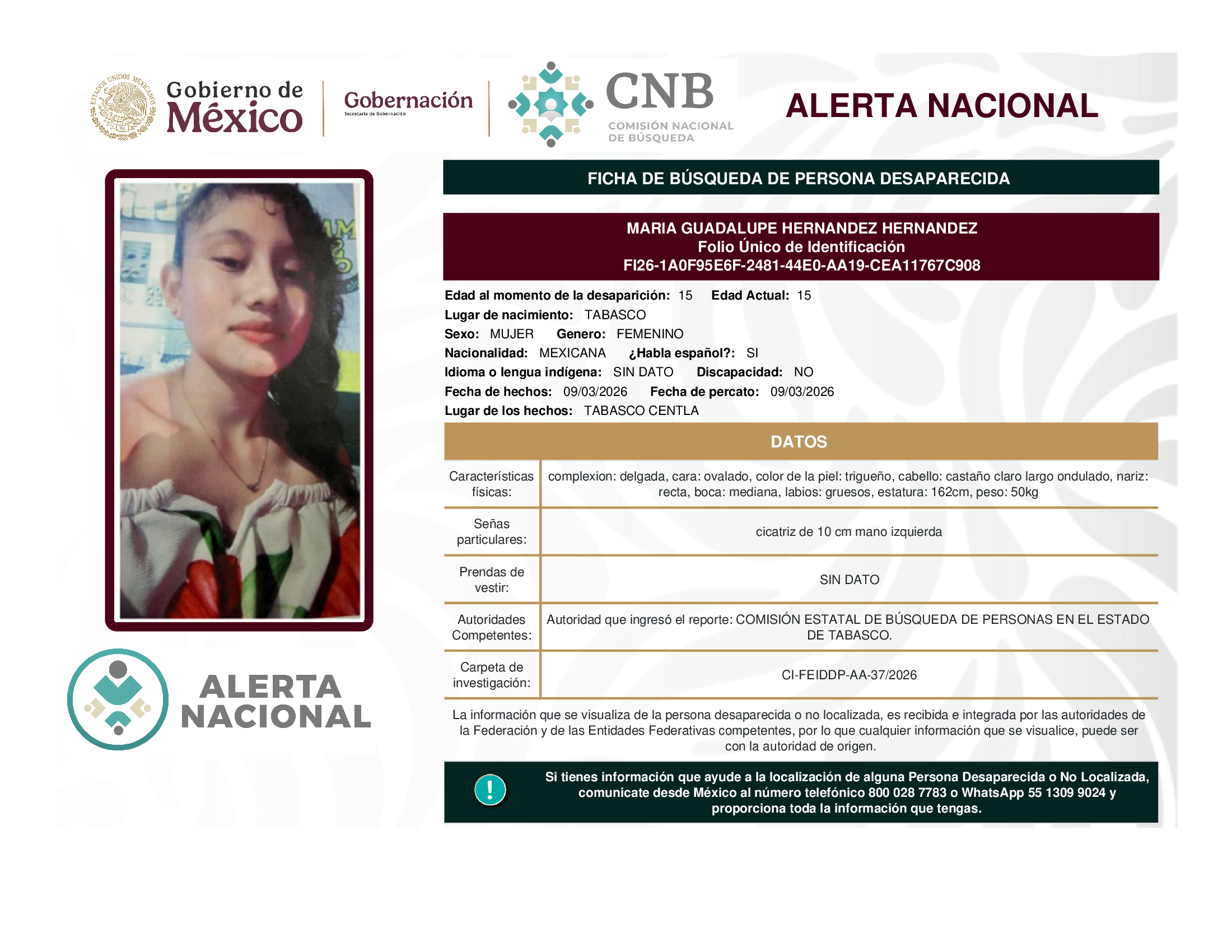 MARIA GUADALUPE HERNANDEZ HERNANDEZ