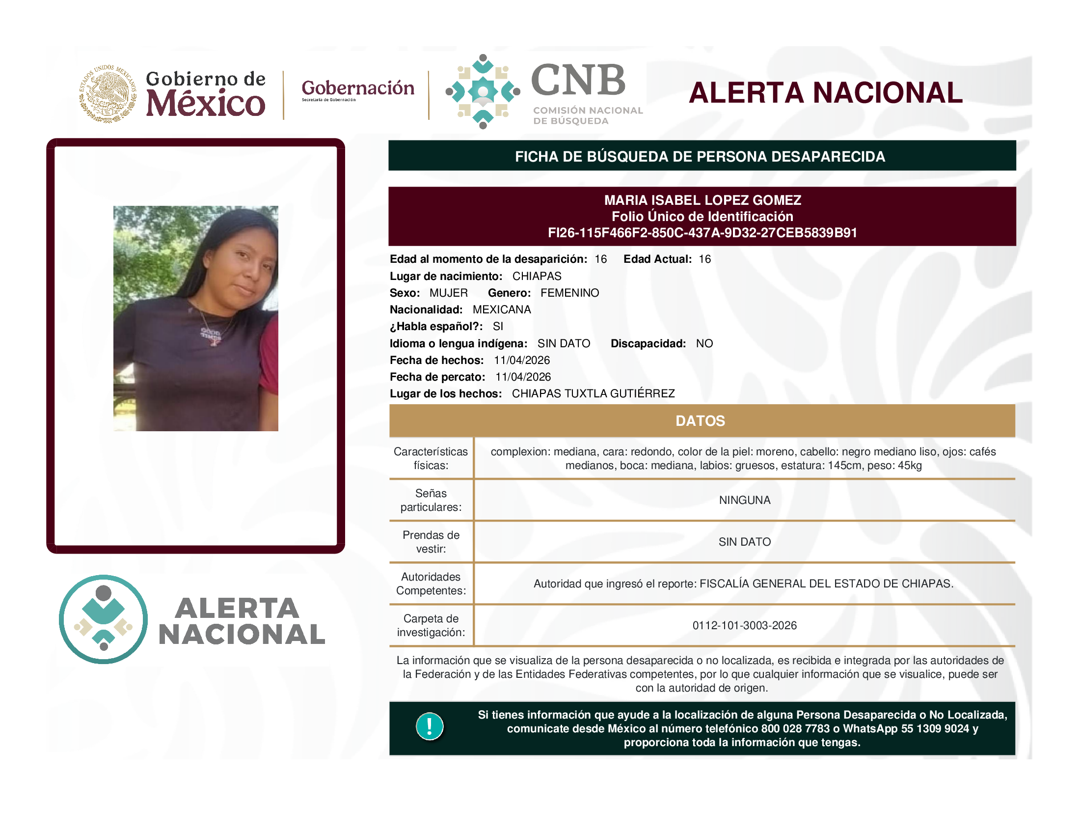 MARIA ISABEL LOPEZ GOMEZ