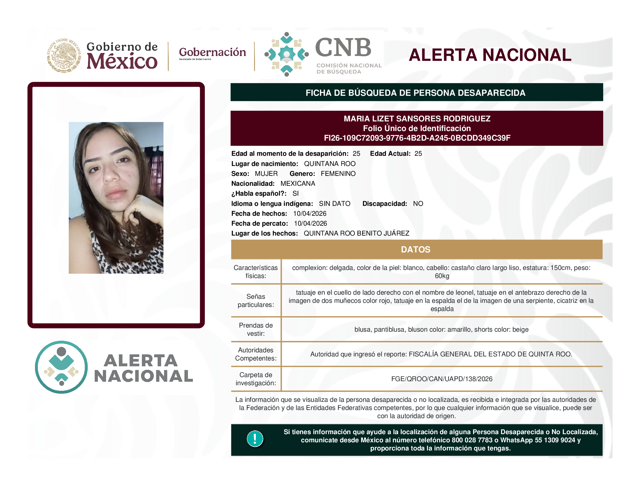 MARIA LIZET SANSORES RODRIGUEZ