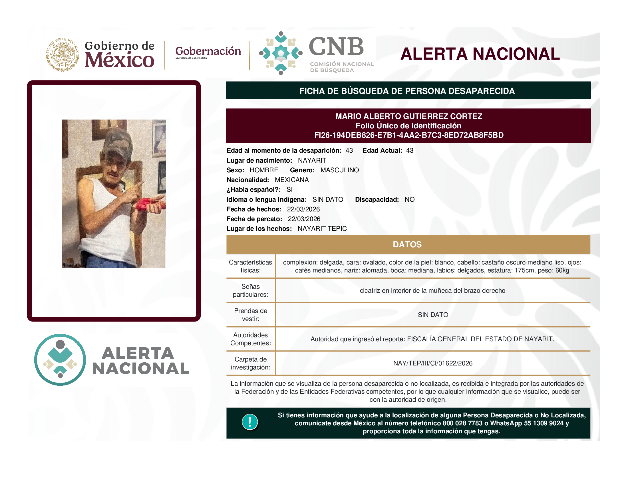 MARIO ALBERTO GUTIERREZ CORTEZ