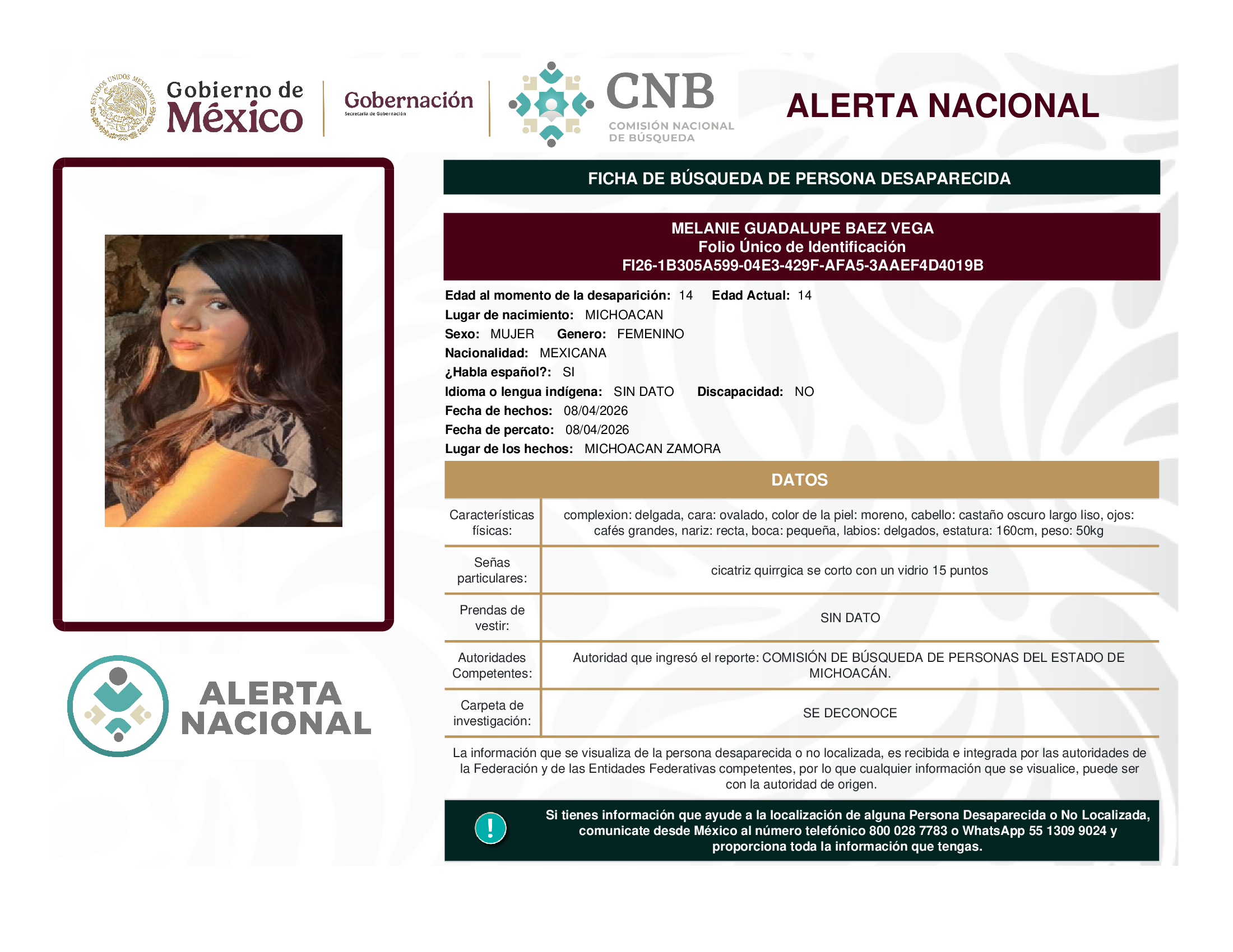 MELANIE GUADALUPE BAEZ VEGA