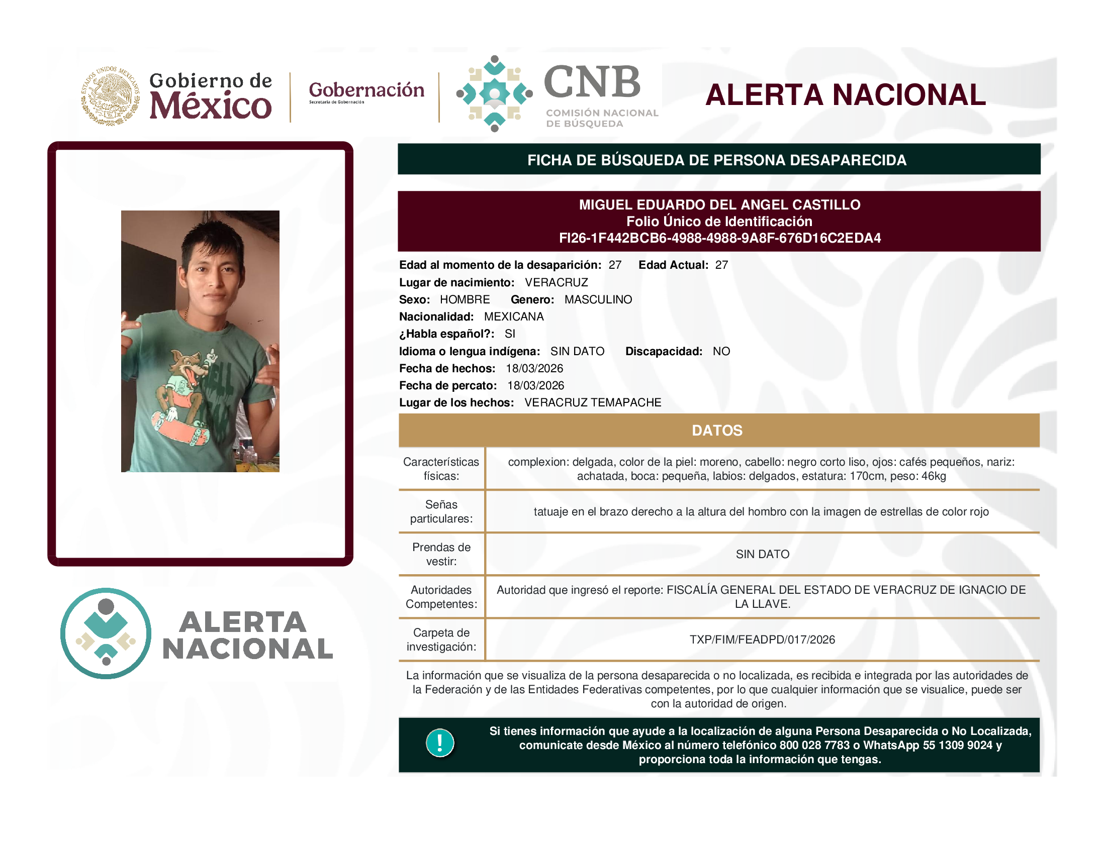 MIGUEL EDUARDO DEL ANGEL CASTILLO