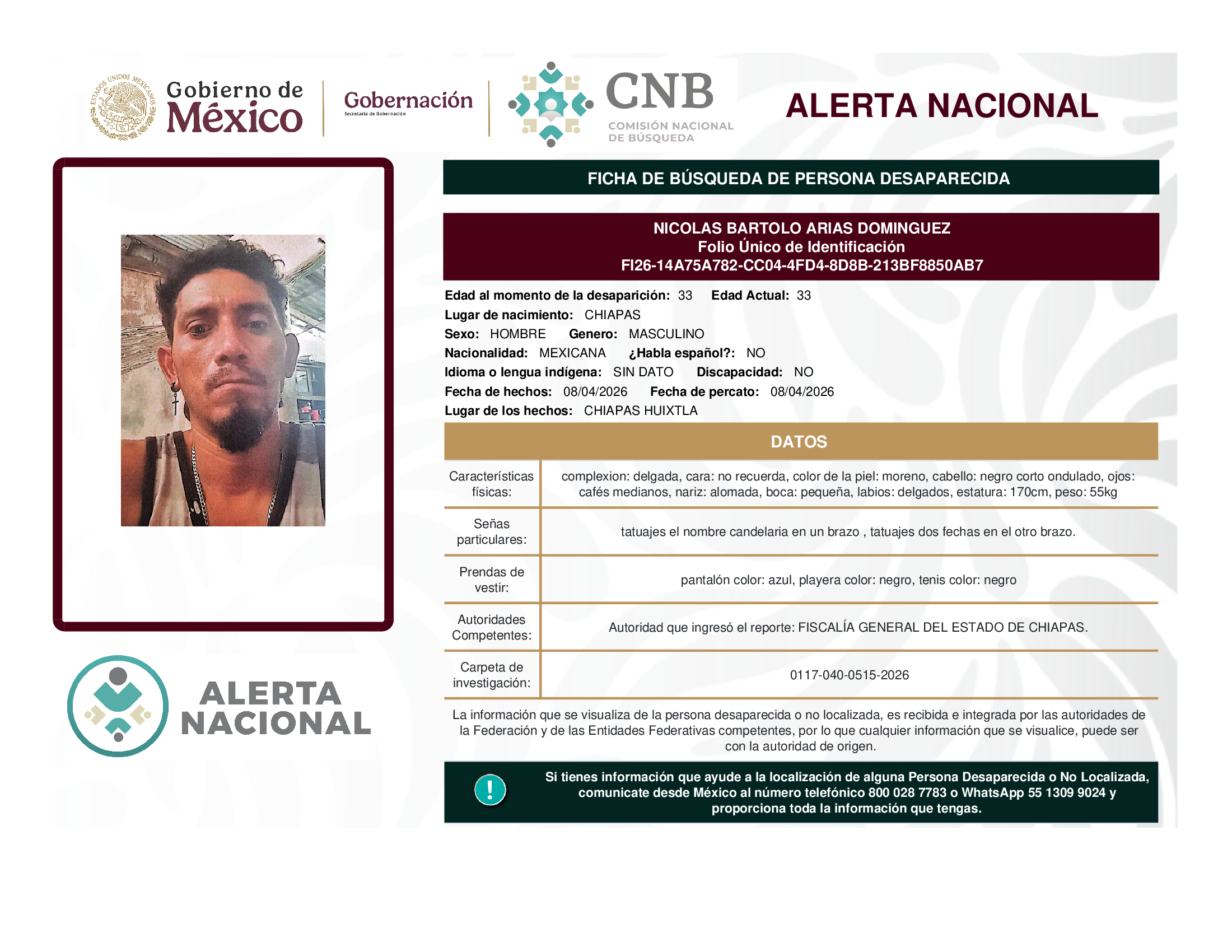 NICOLAS BARTOLO ARIAS DOMINGUEZ