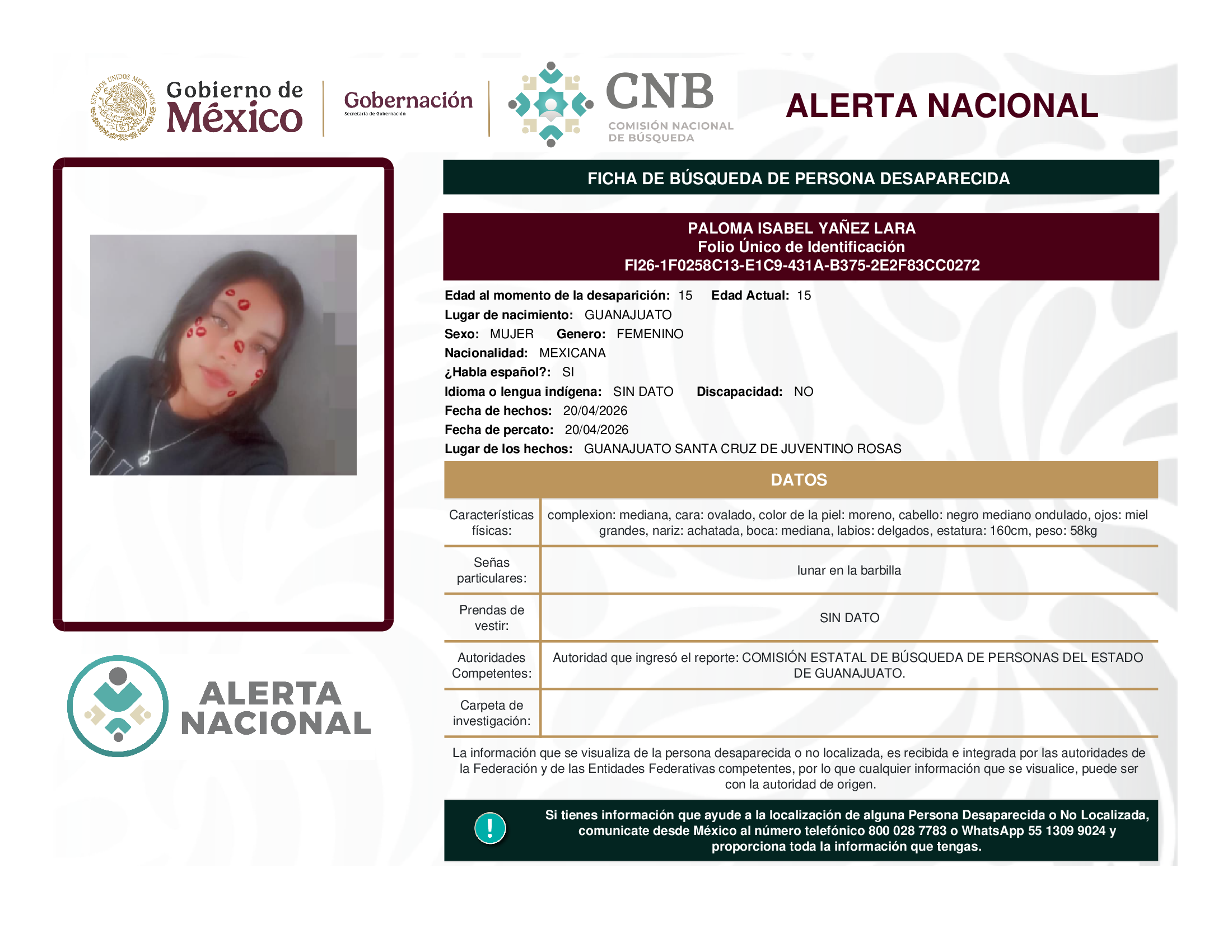 PALOMA ISABEL YAÑEZ LARA