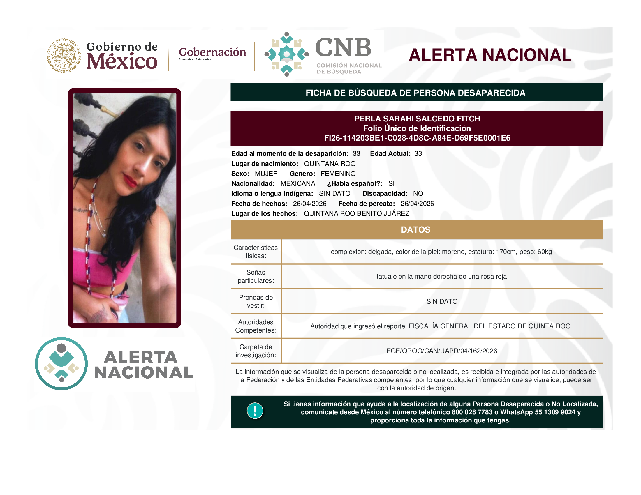 PERLA SARAHI SALCEDO FITCH