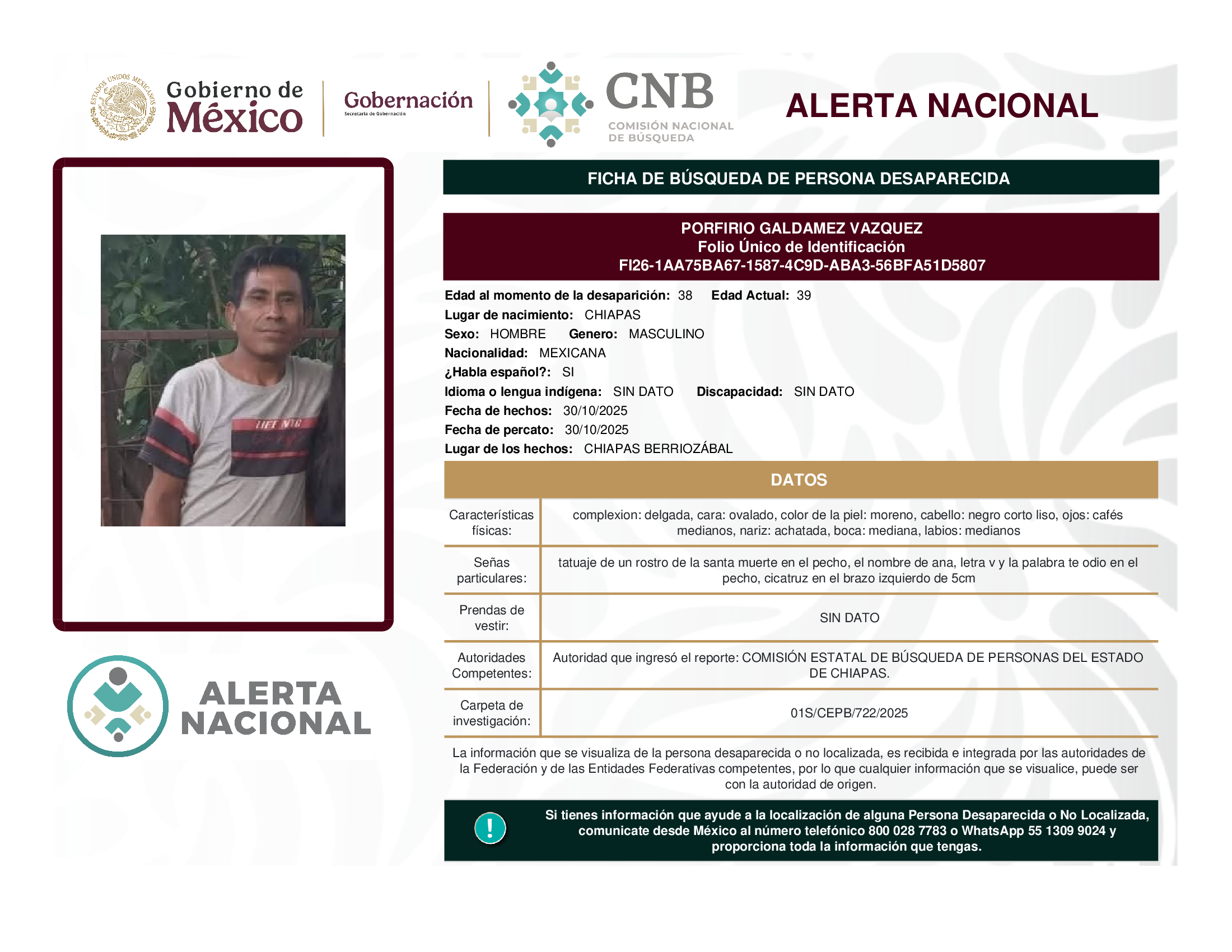 PORFIRIO GALDAMEZ VAZQUEZ