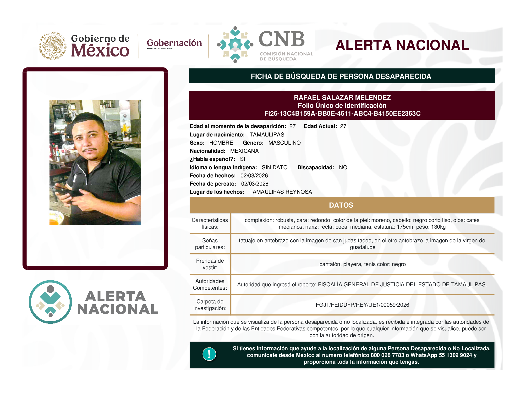 RAFAEL SALAZAR MELENDEZ