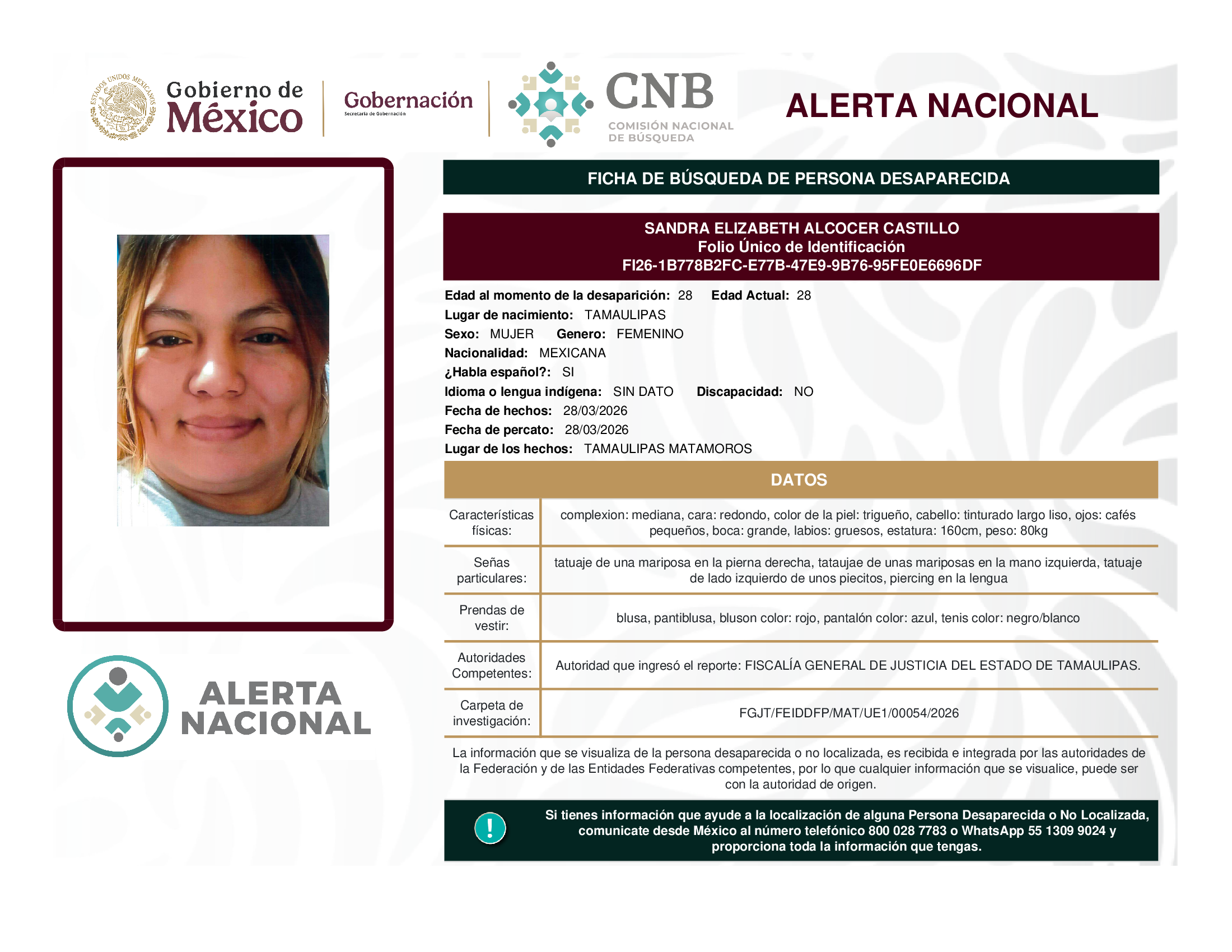 SANDRA ELIZABETH ALCOCER CASTILLO