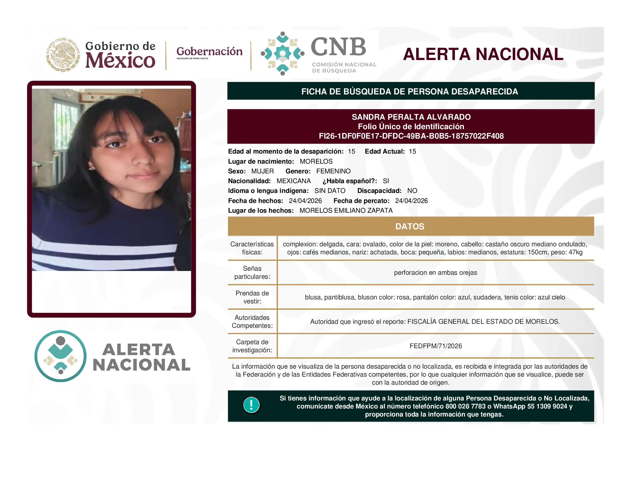 SANDRA PERALTA ALVARADO