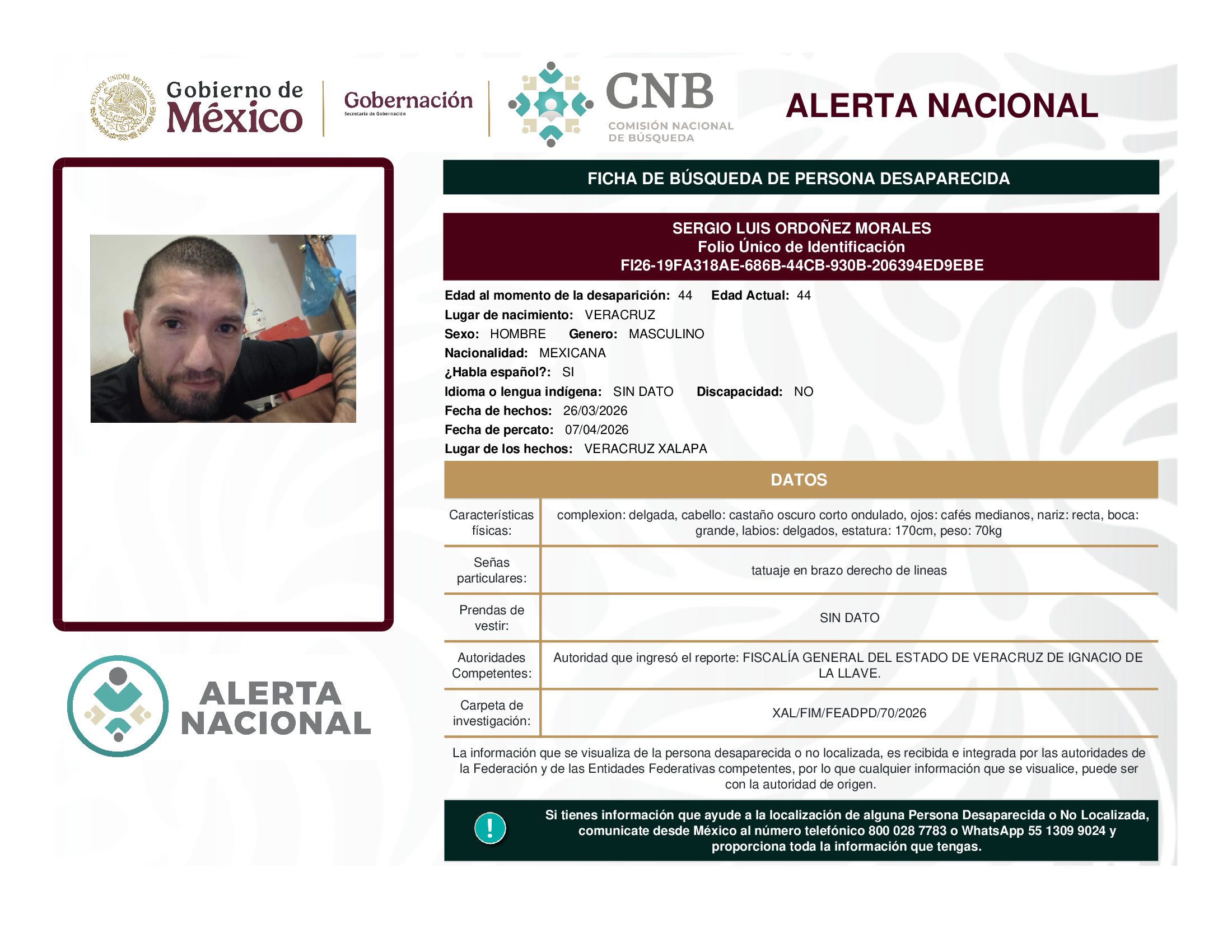 SERGIO LUIS ORDOÑEZ MORALES