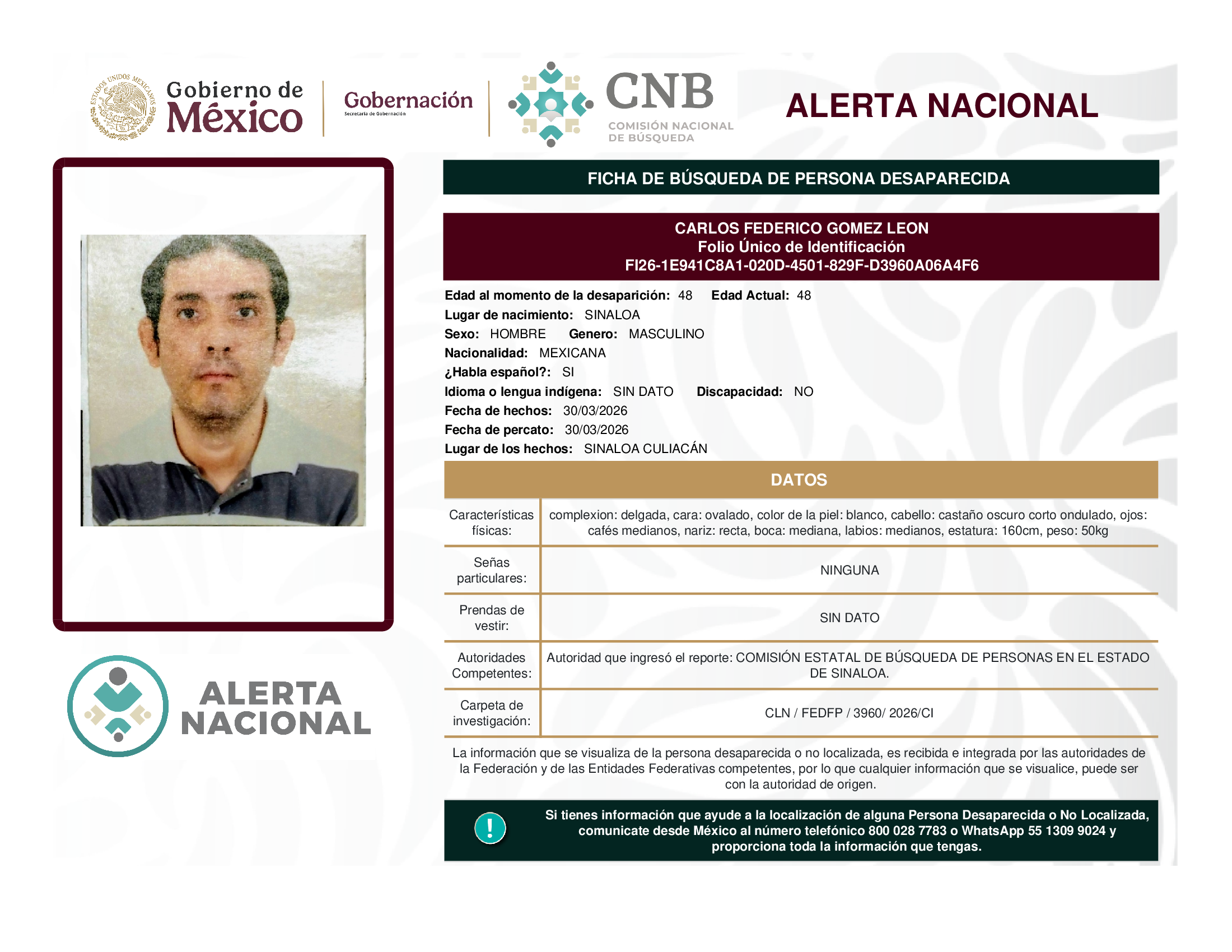 CARLOS FEDERICO GOMEZ LEON