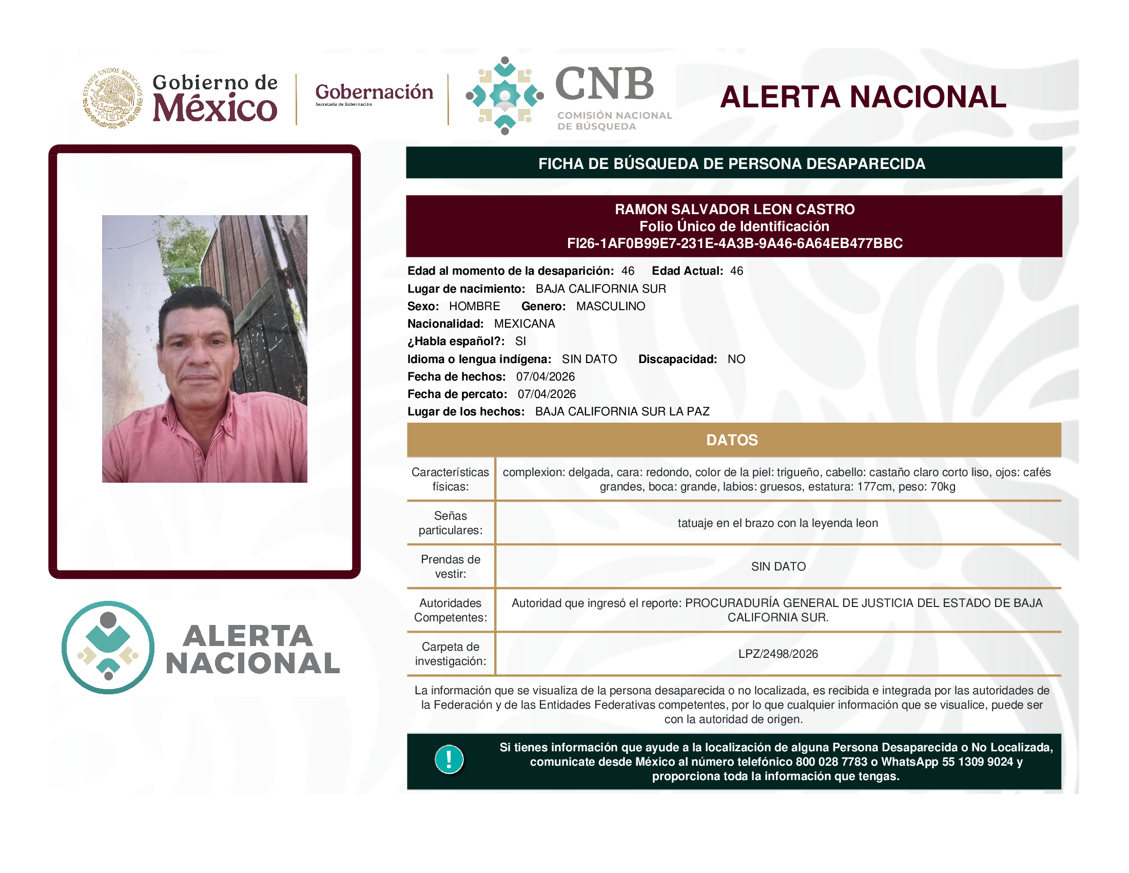 RAMON SALVADOR LEON CASTRO