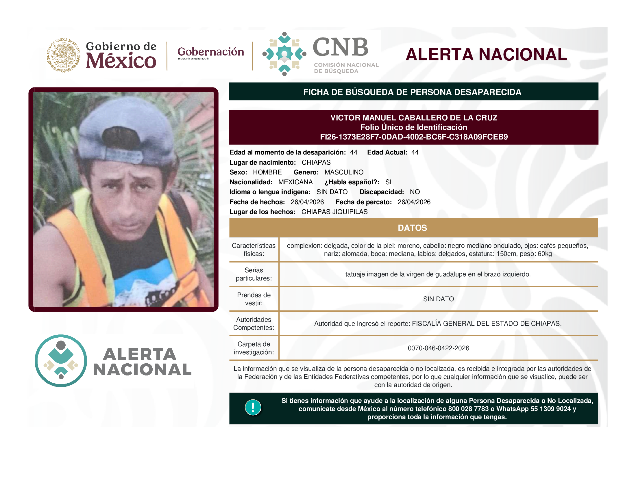 VICTOR MANUEL CABALLERO DE LA CRUZ