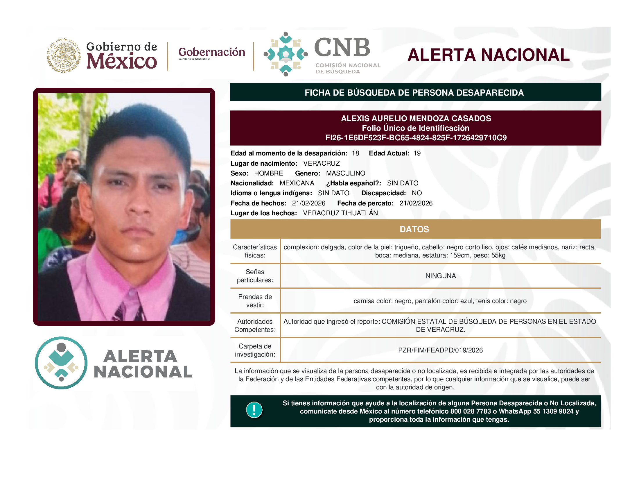 ALEXIS AURELIO MENDOZA CASADOS