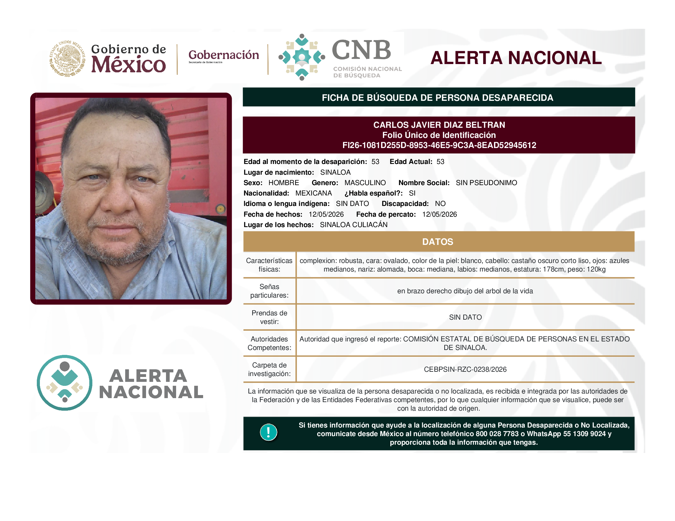 CARLOS JAVIER DIAZ BELTRAN