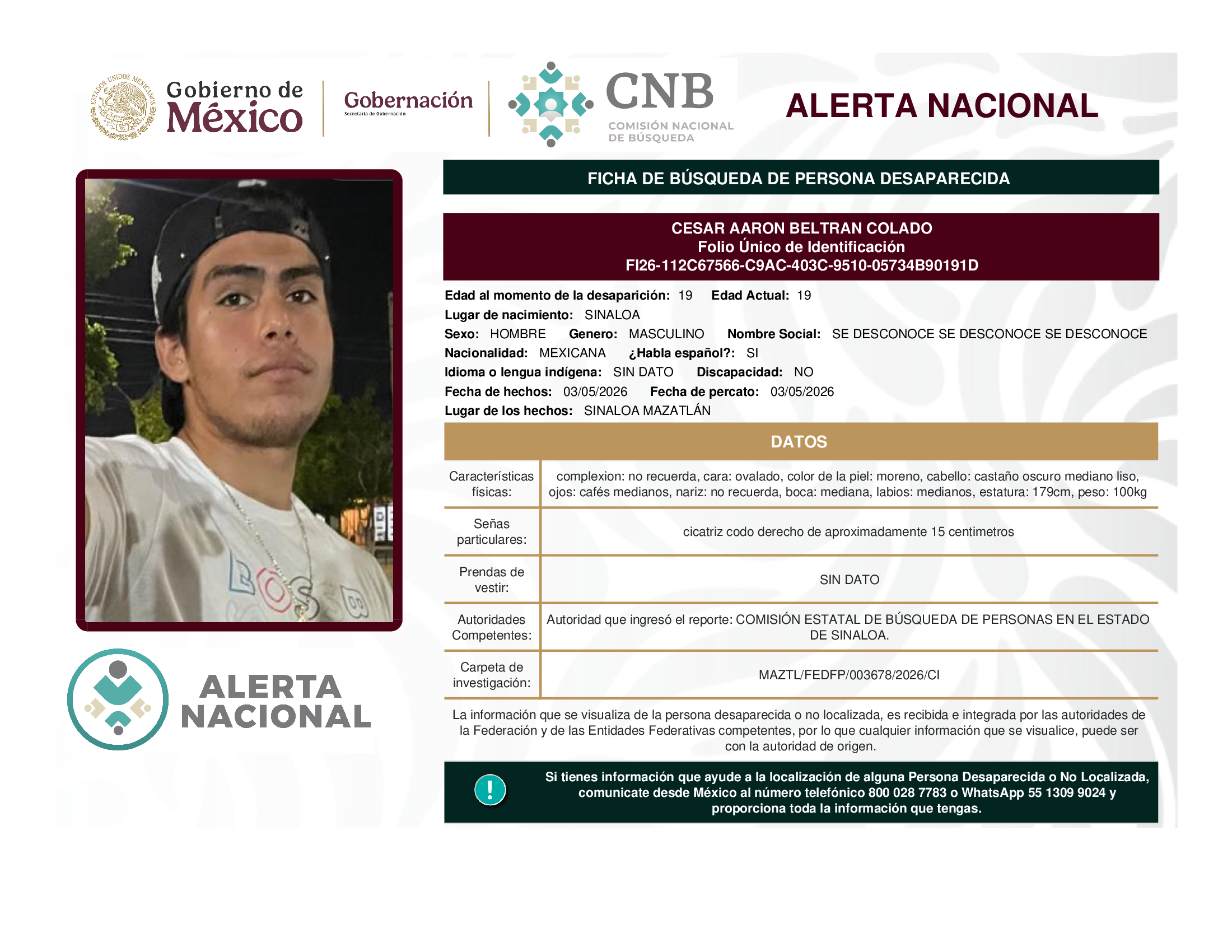 CESAR AARON BELTRAN COLADO