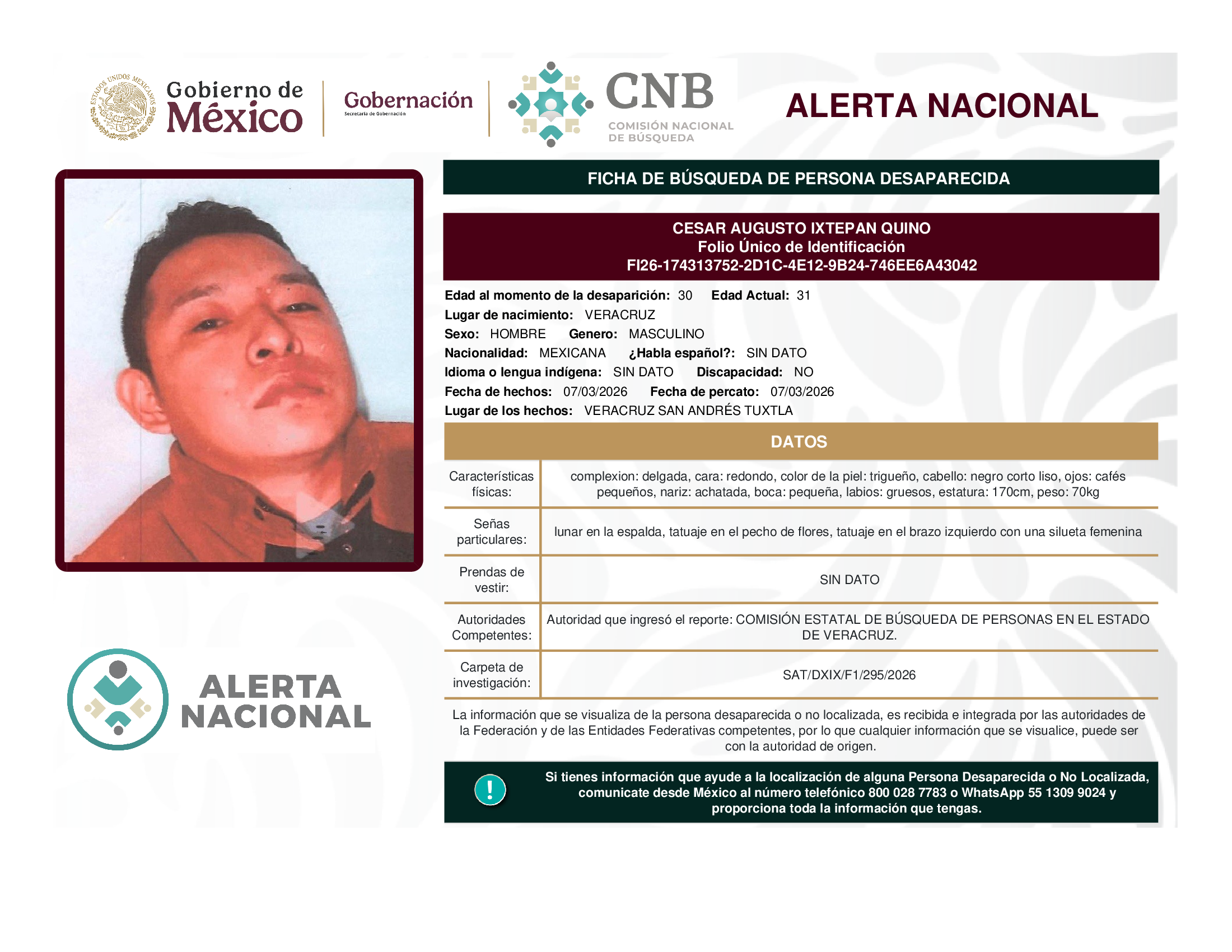 CESAR AUGUSTO IXTEPAN QUINO