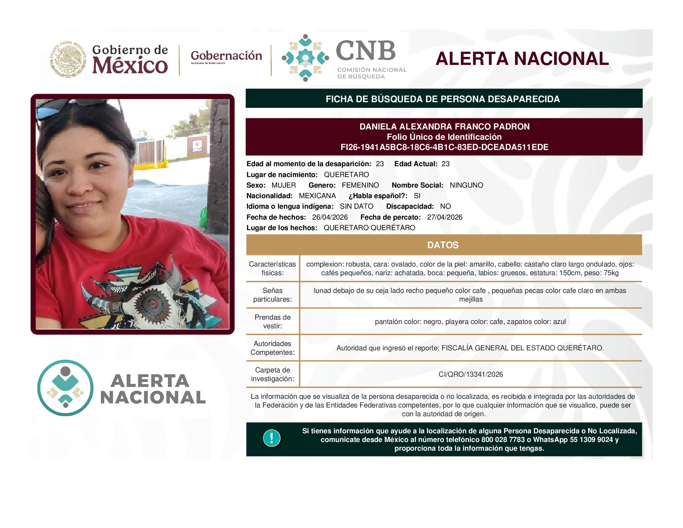 DANIELA ALEXANDRA FRANCO PADRON