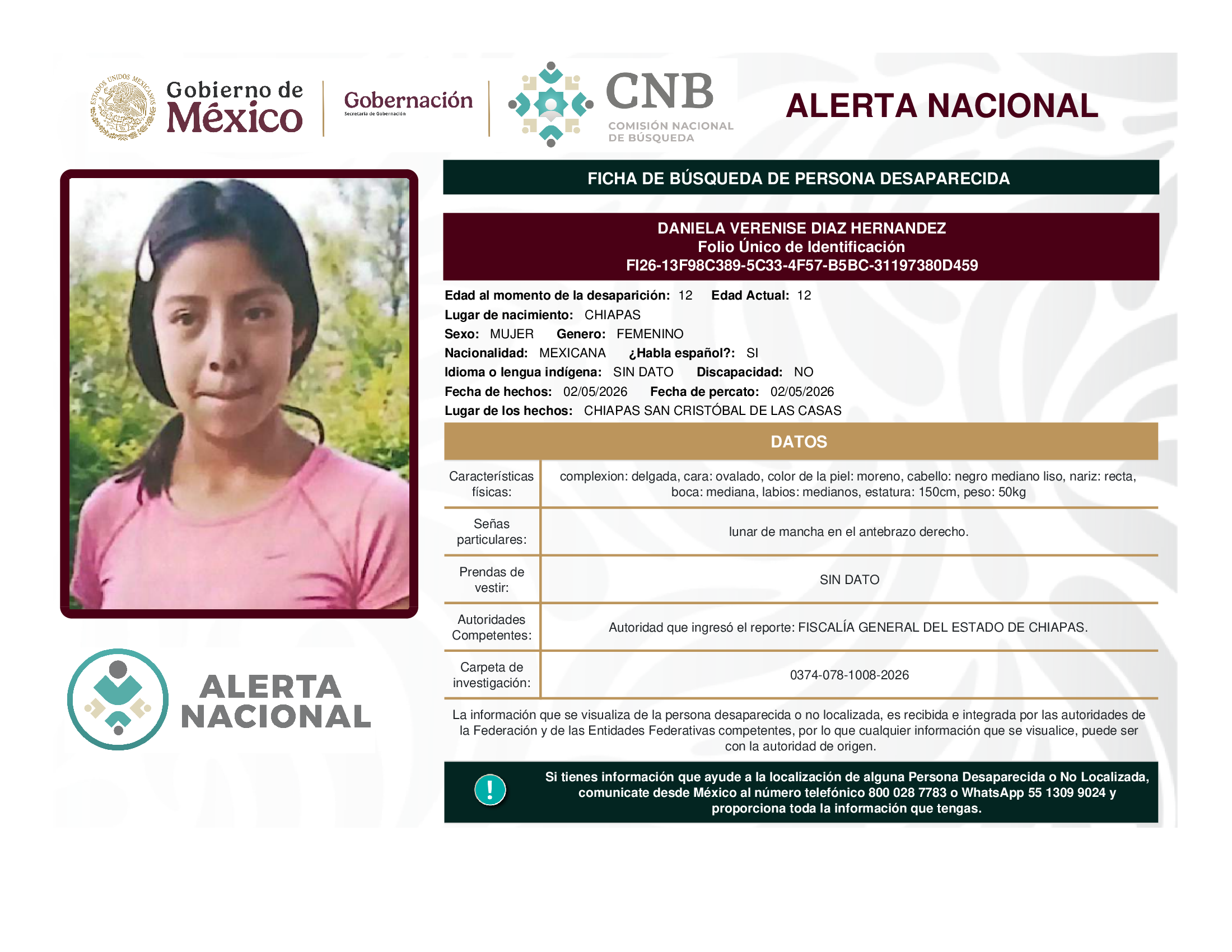 DANIELA VERENISE DIAZ HERNANDEZ