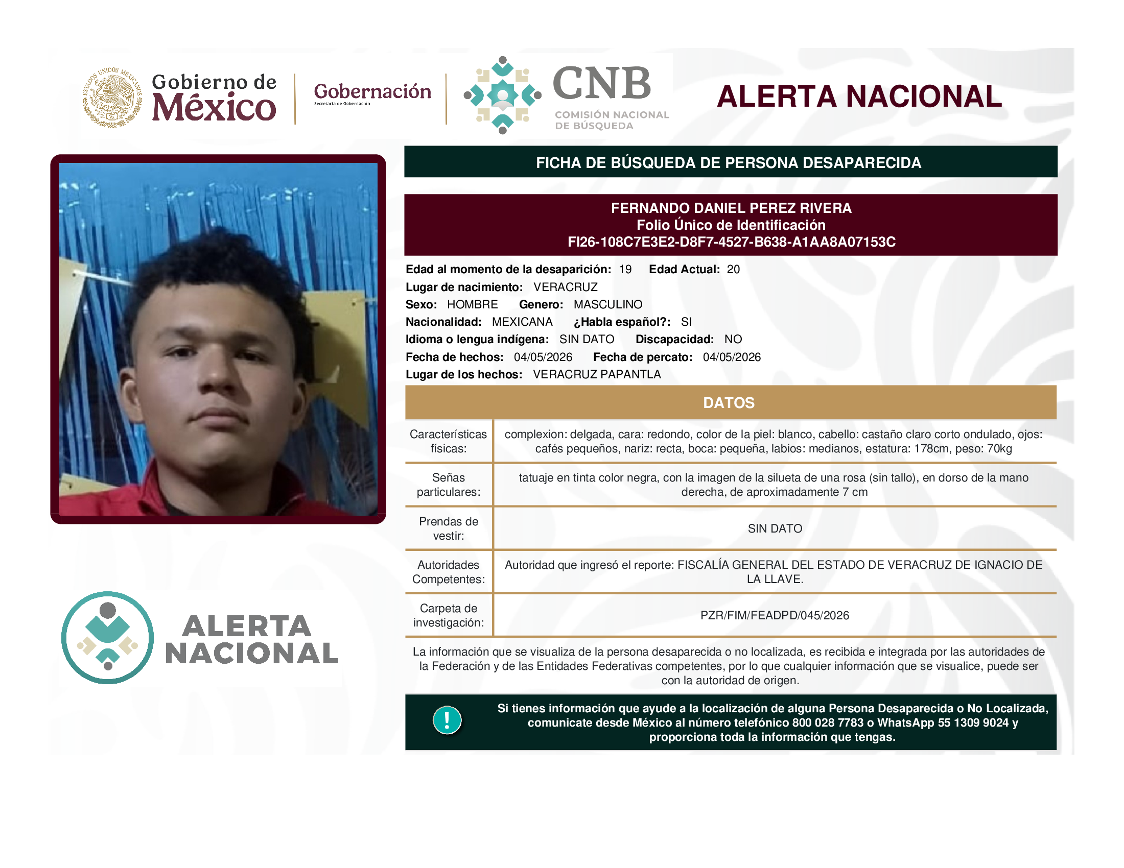 FERNANDO DANIEL PEREZ RIVERA
