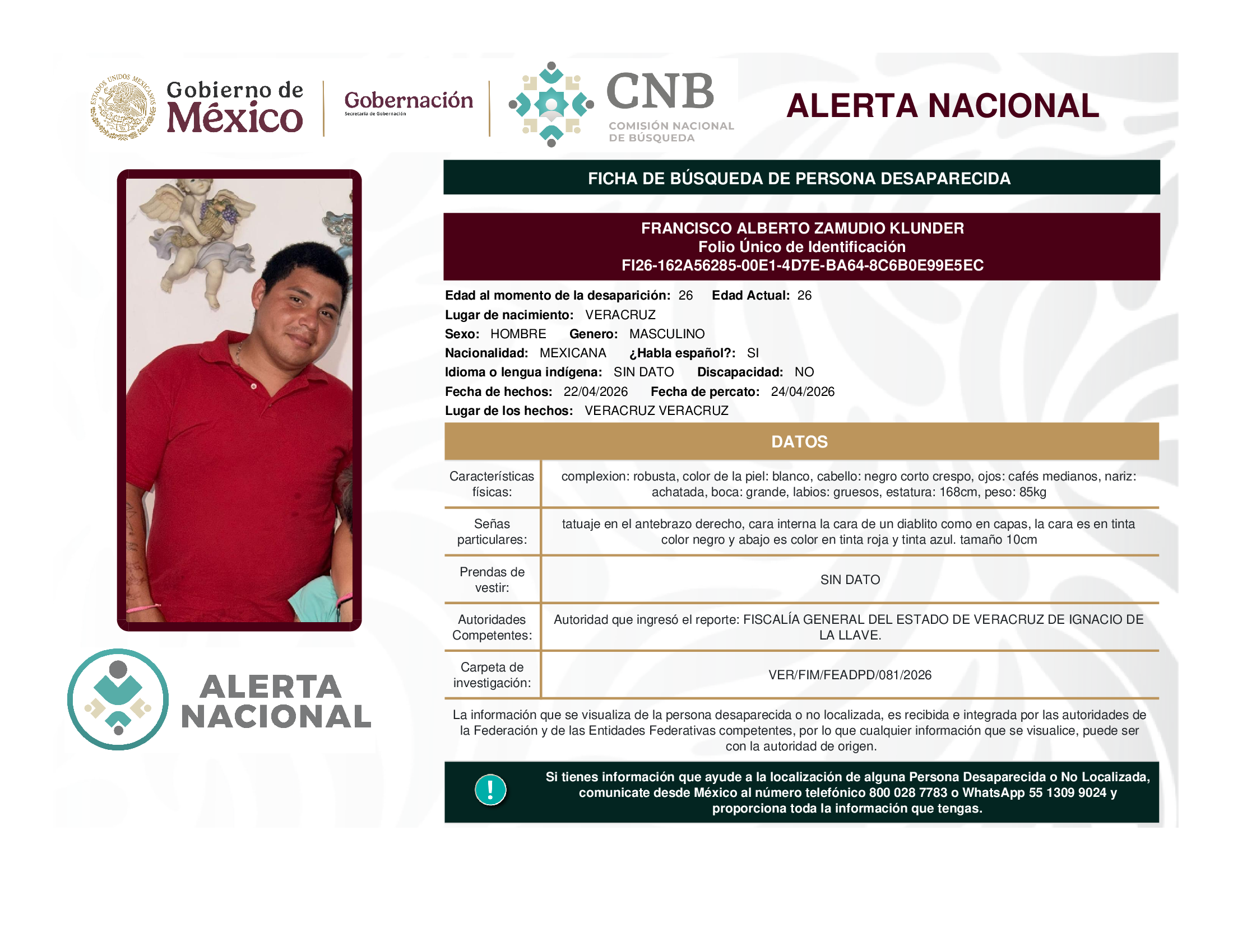 FRANCISCO ALBERTO ZAMUDIO KLUNDER