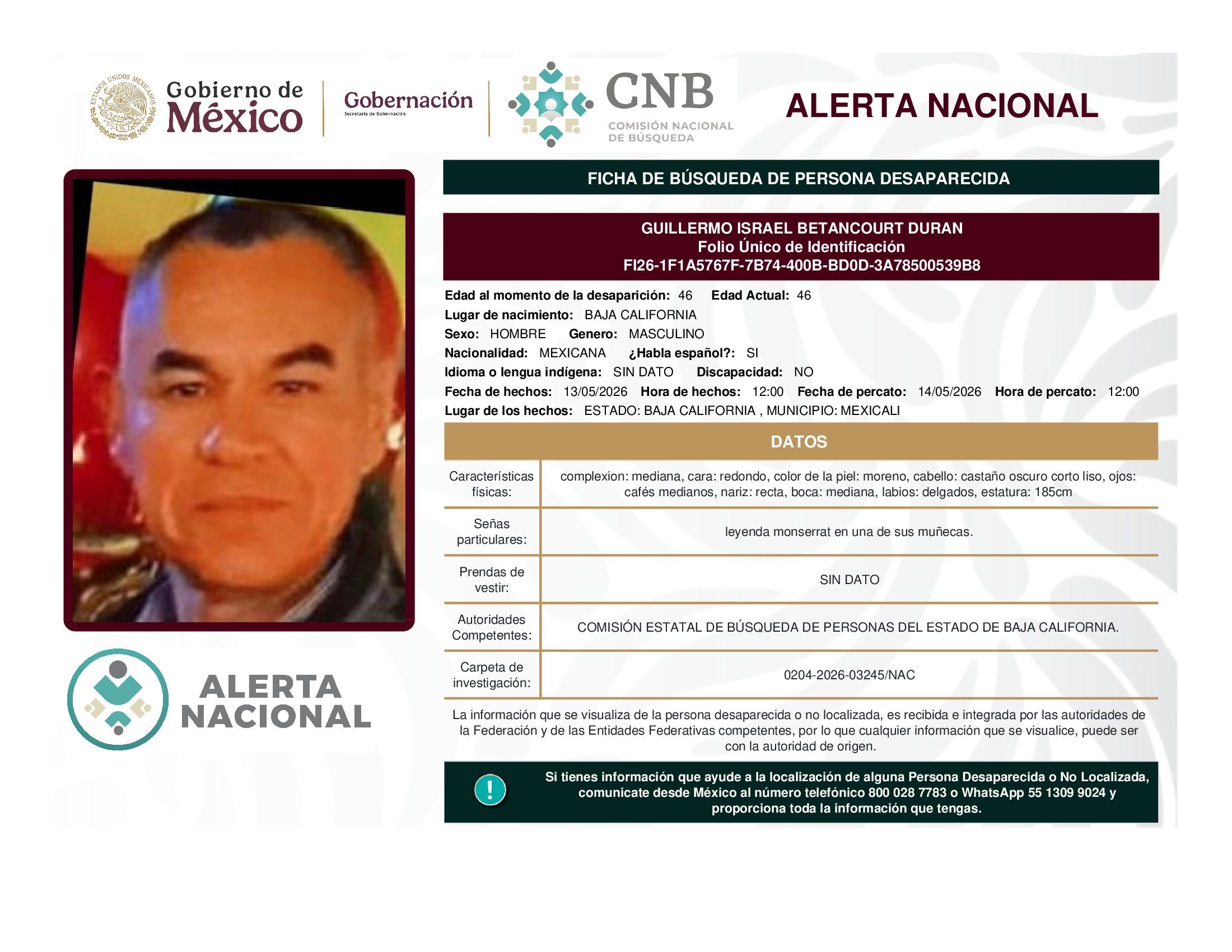 GUILLERMO ISRAEL BETANCOURT DURAN