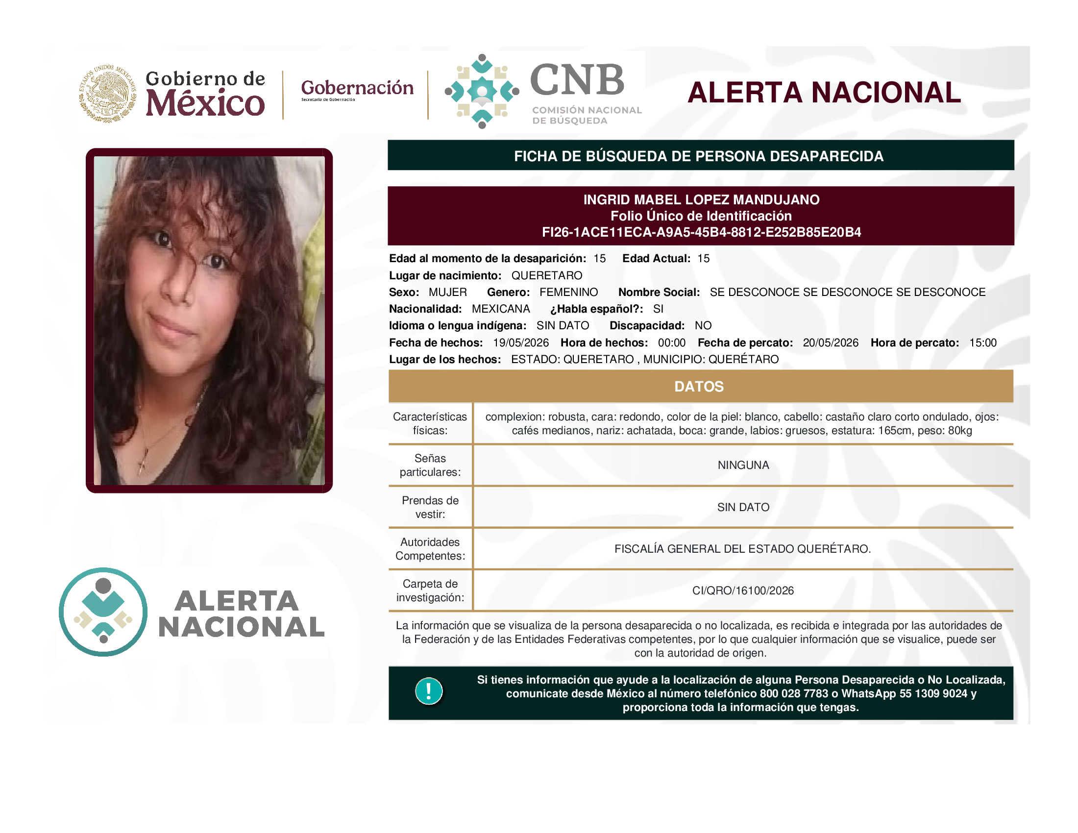 INGRID MABEL LOPEZ MANDUJANO