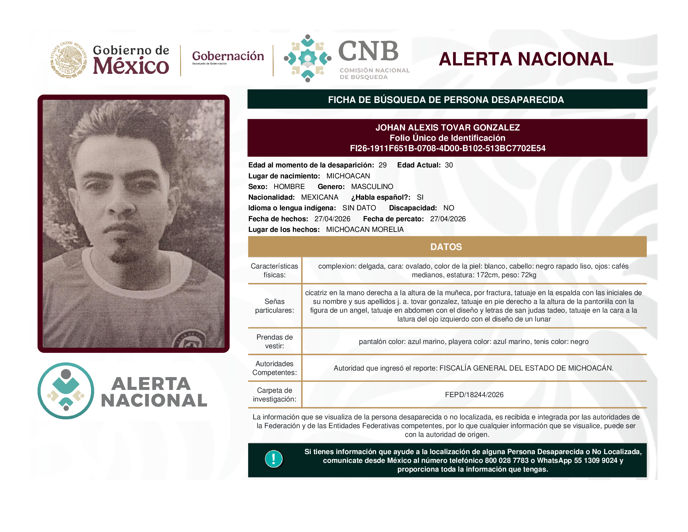 JOHAN ALEXIS TOVAR GONZALEZ