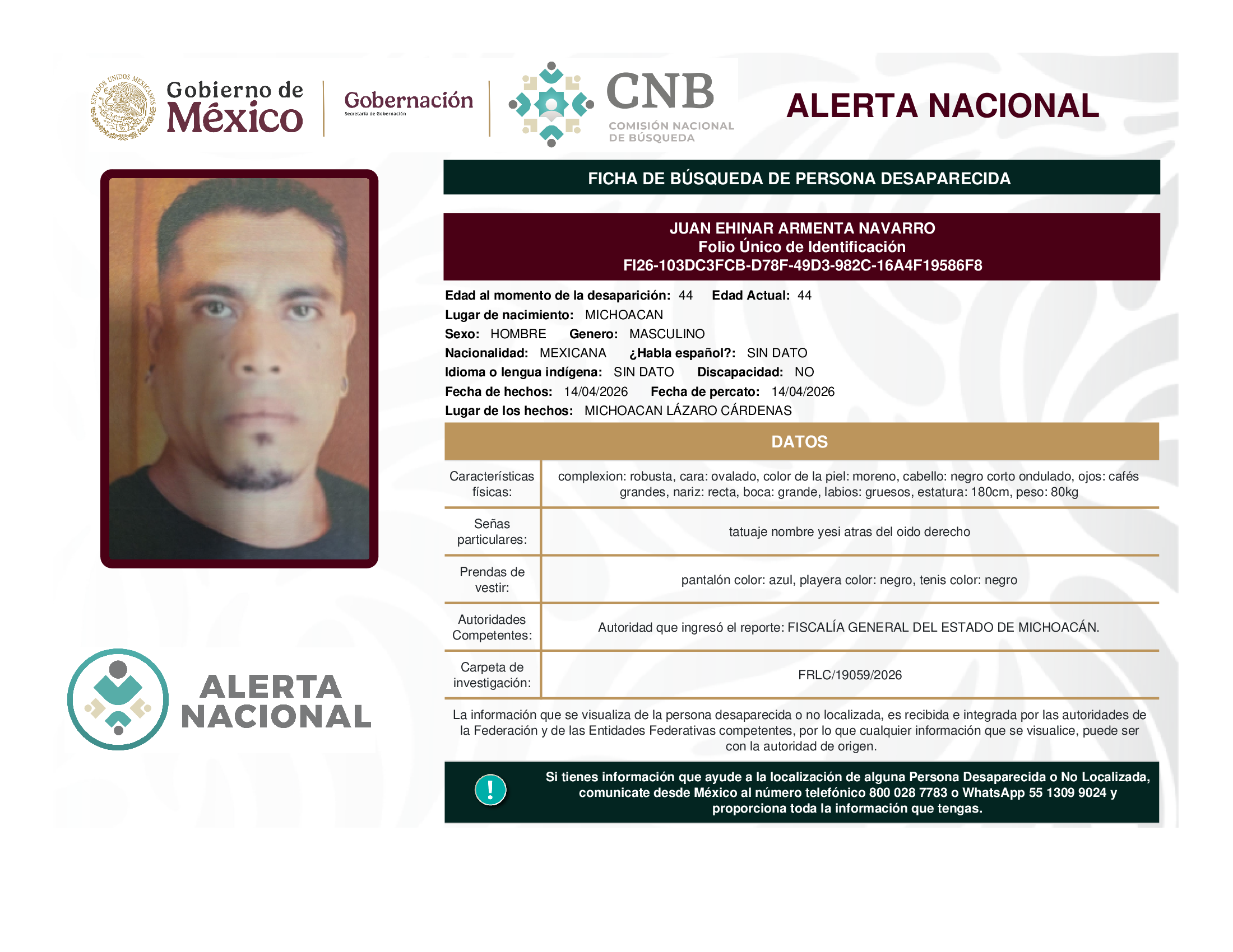 JUAN EHINAR ARMENTA NAVARRO